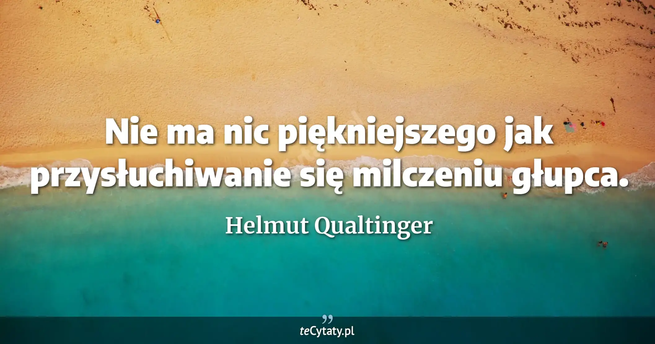 Nie ma nic piękniejszego jak przysłuchiwanie się milczeniu głupca. - Helmut Qualtinger