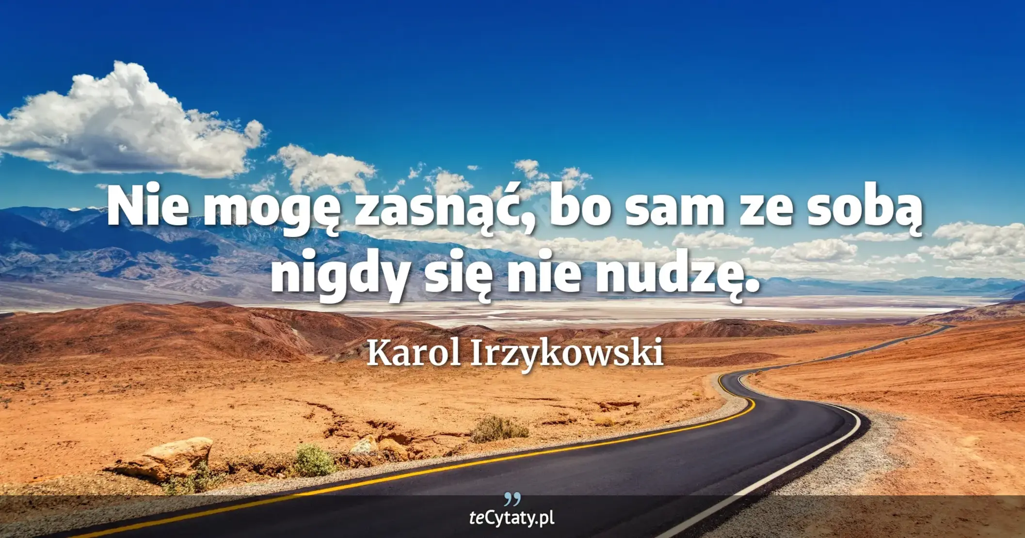 Nie mogę zasnąć, bo sam ze sobą nigdy się nie nudzę. - Karol Irzykowski