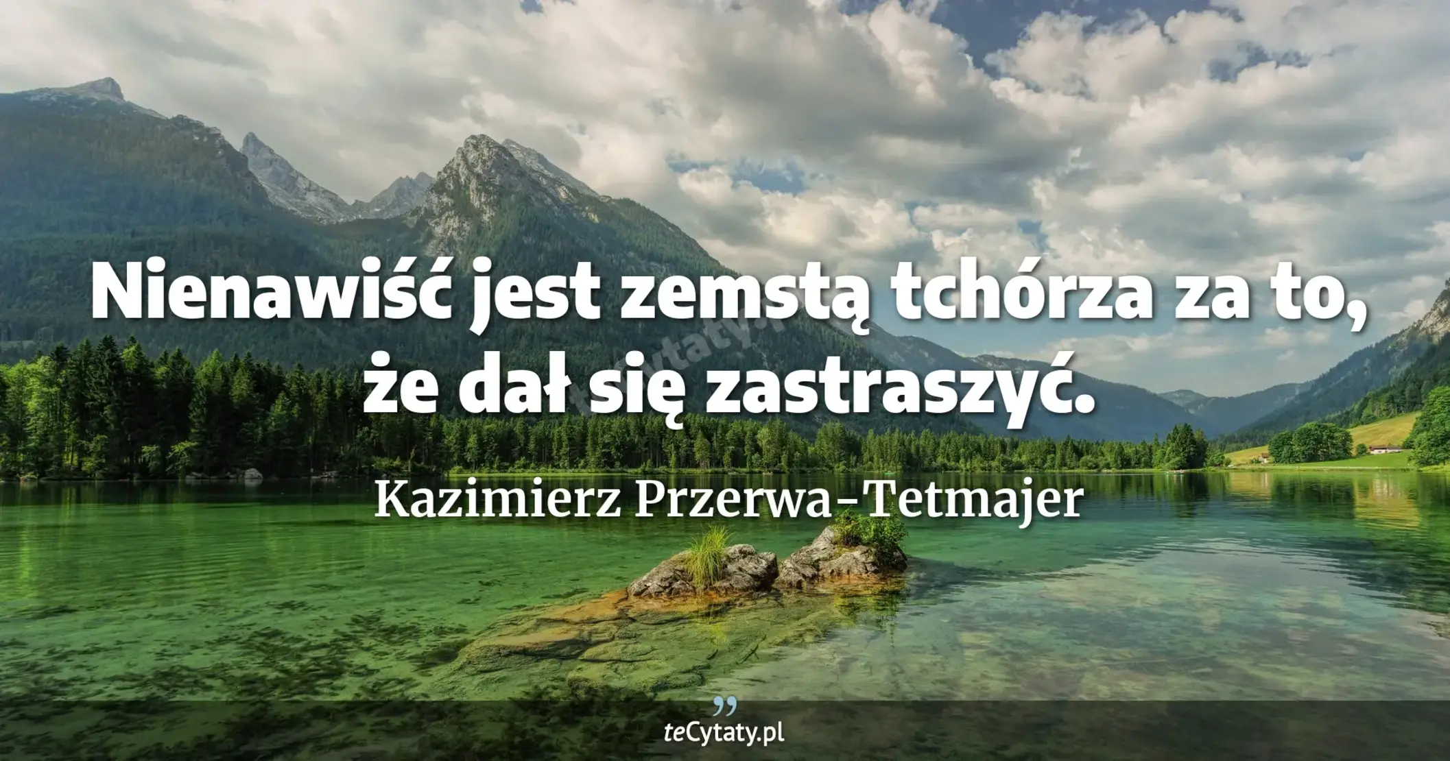 Nienawiść jest zemstą tchórza za to, że dał się zastraszyć. - Kazimierz Przerwa-Tetmajer