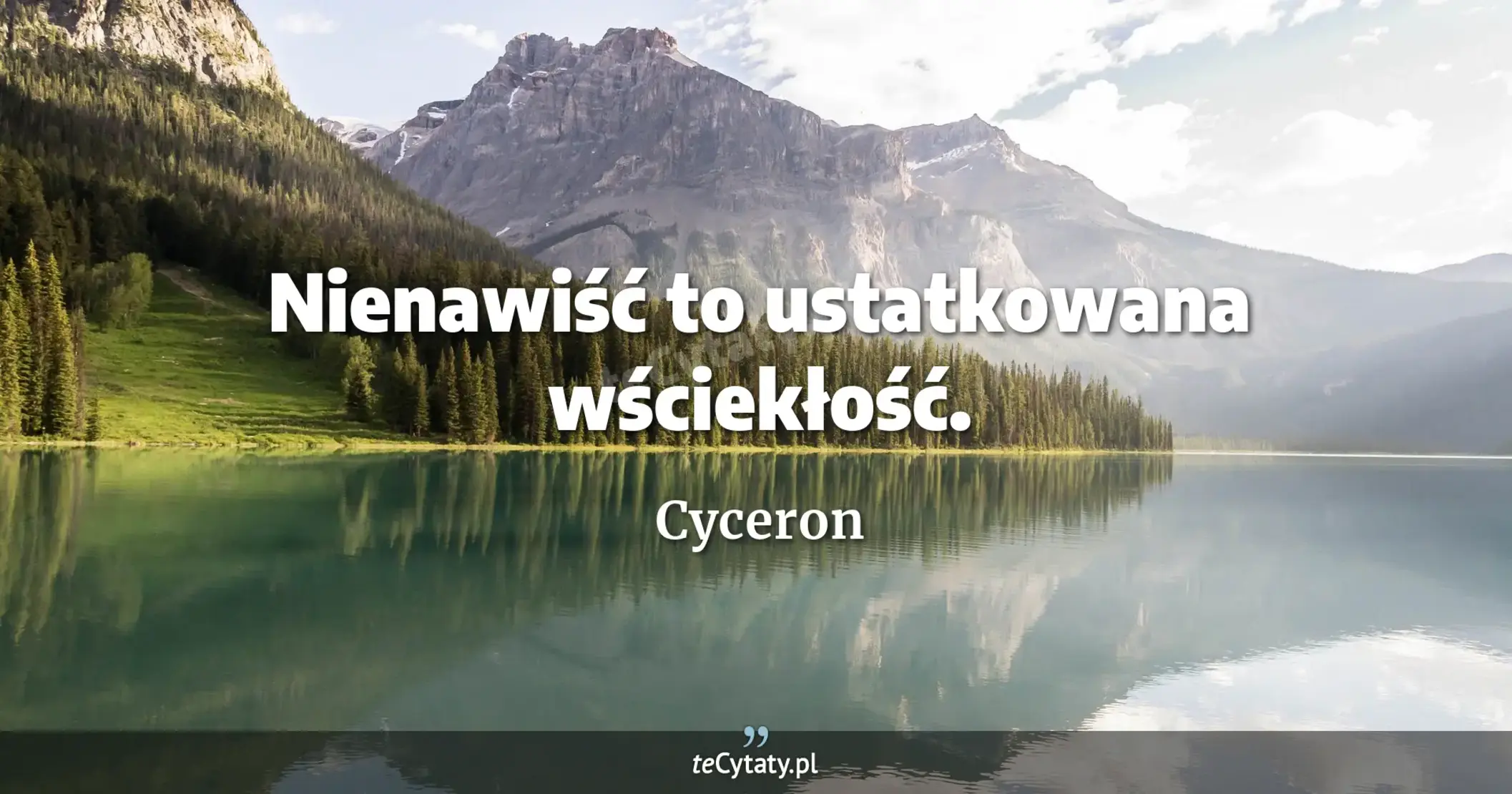 Nienawiść to ustatkowana wściekłość. - Cyceron