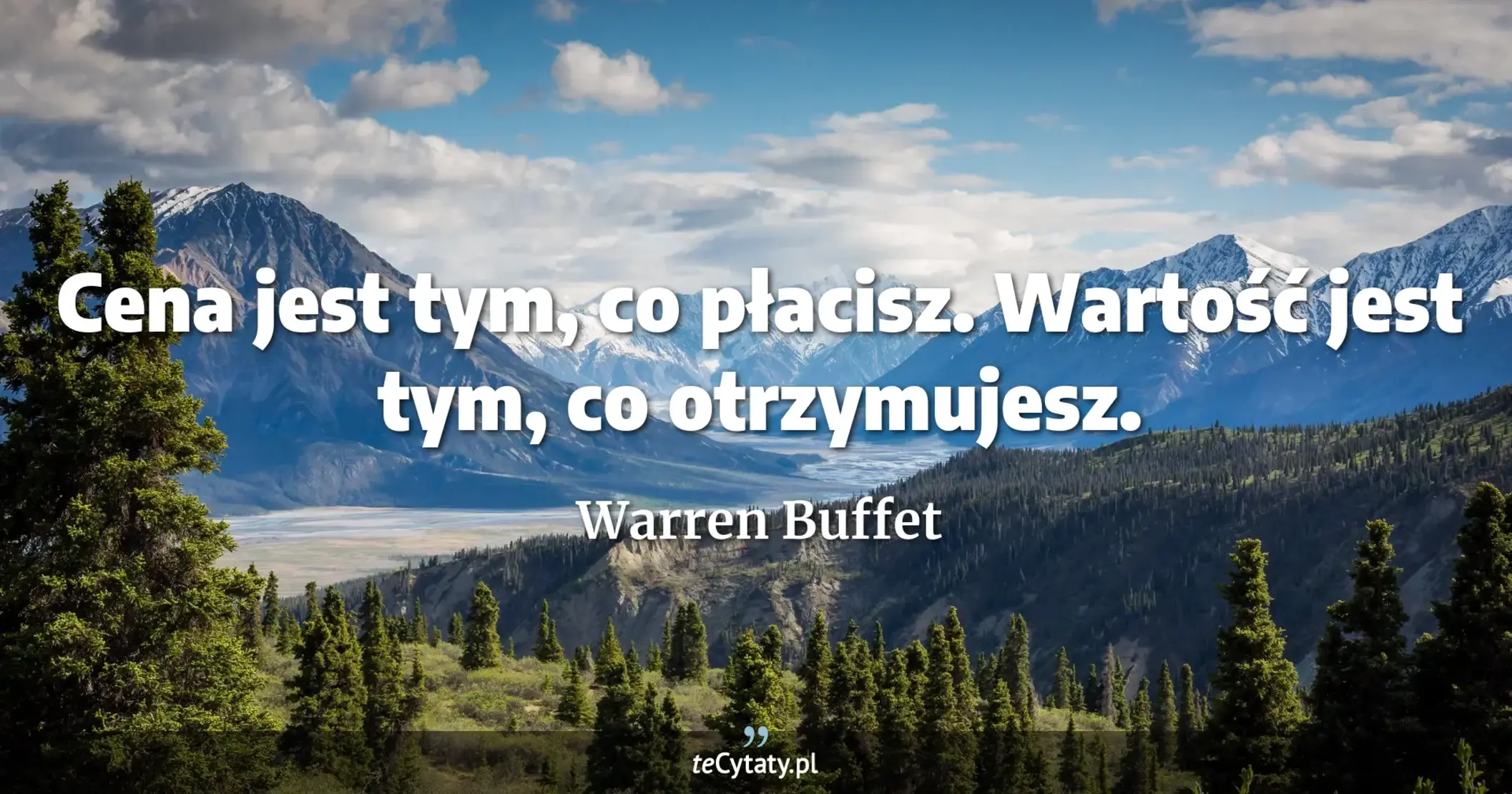 Cena jest tym, co płacisz. Wartość jest tym, co otrzymujesz. - Warren Buffet