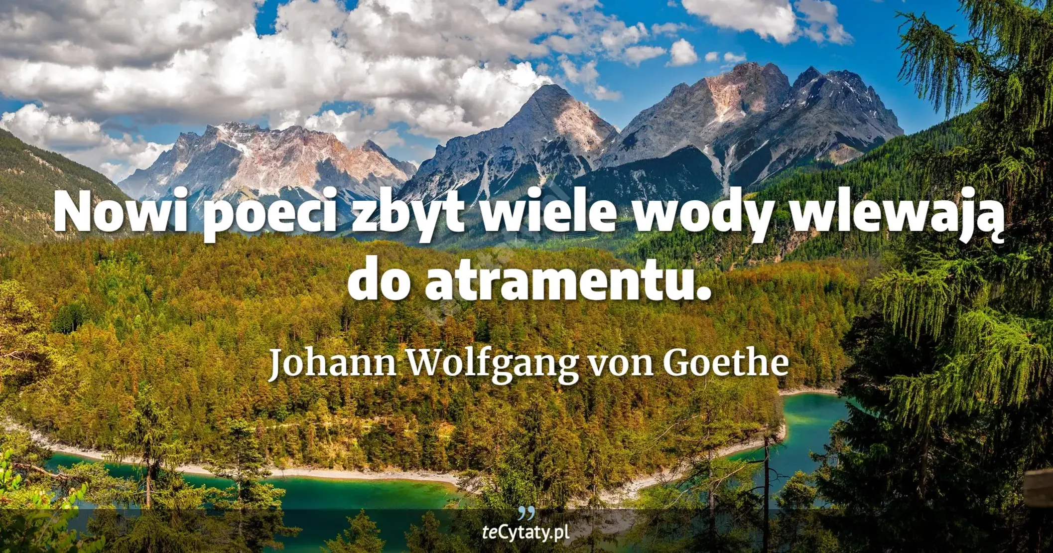 Nowi poeci zbyt wiele wody wlewają do atramentu. - Johann Wolfgang von Goethe