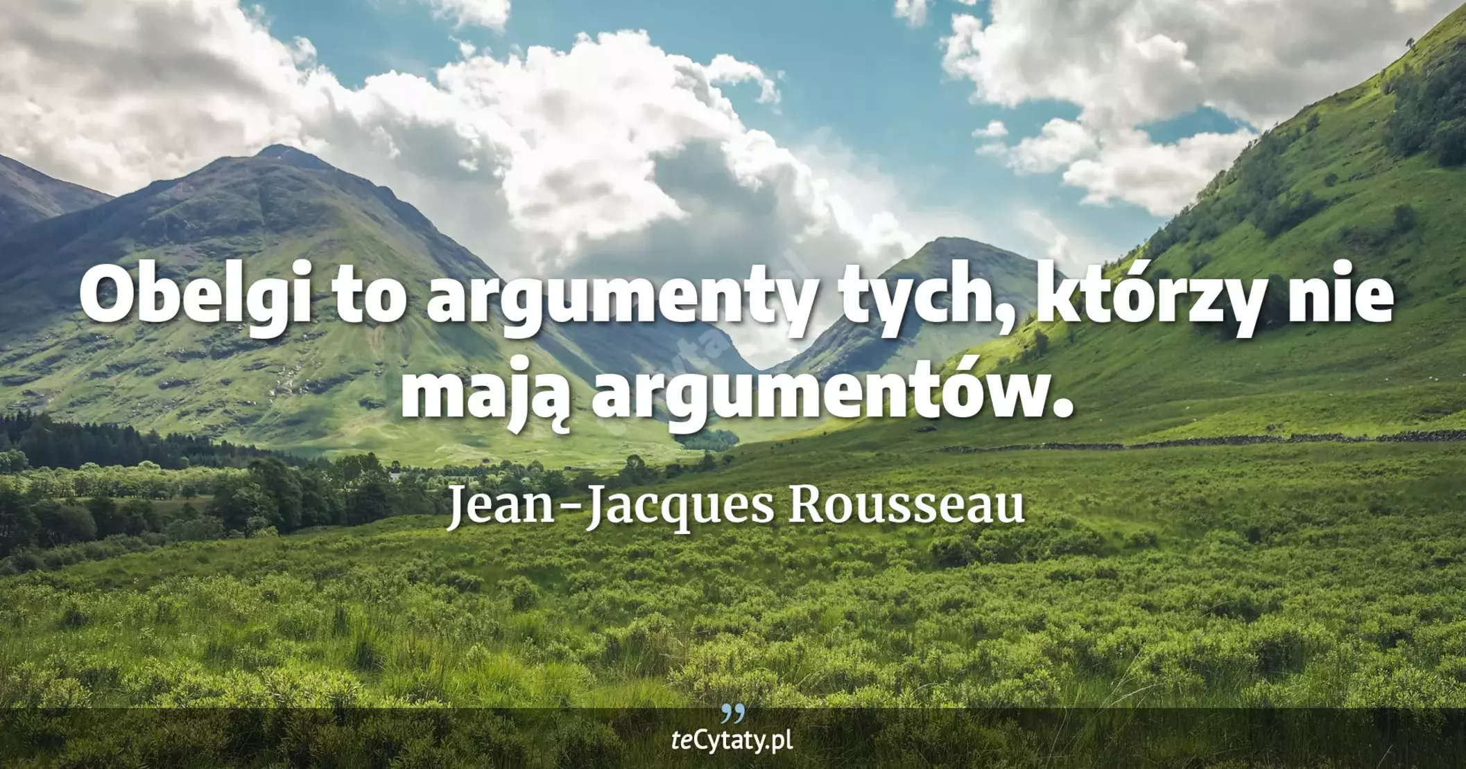 Obelgi to argumenty tych, którzy nie mają argumentów. - Jean-Jacques Rousseau
