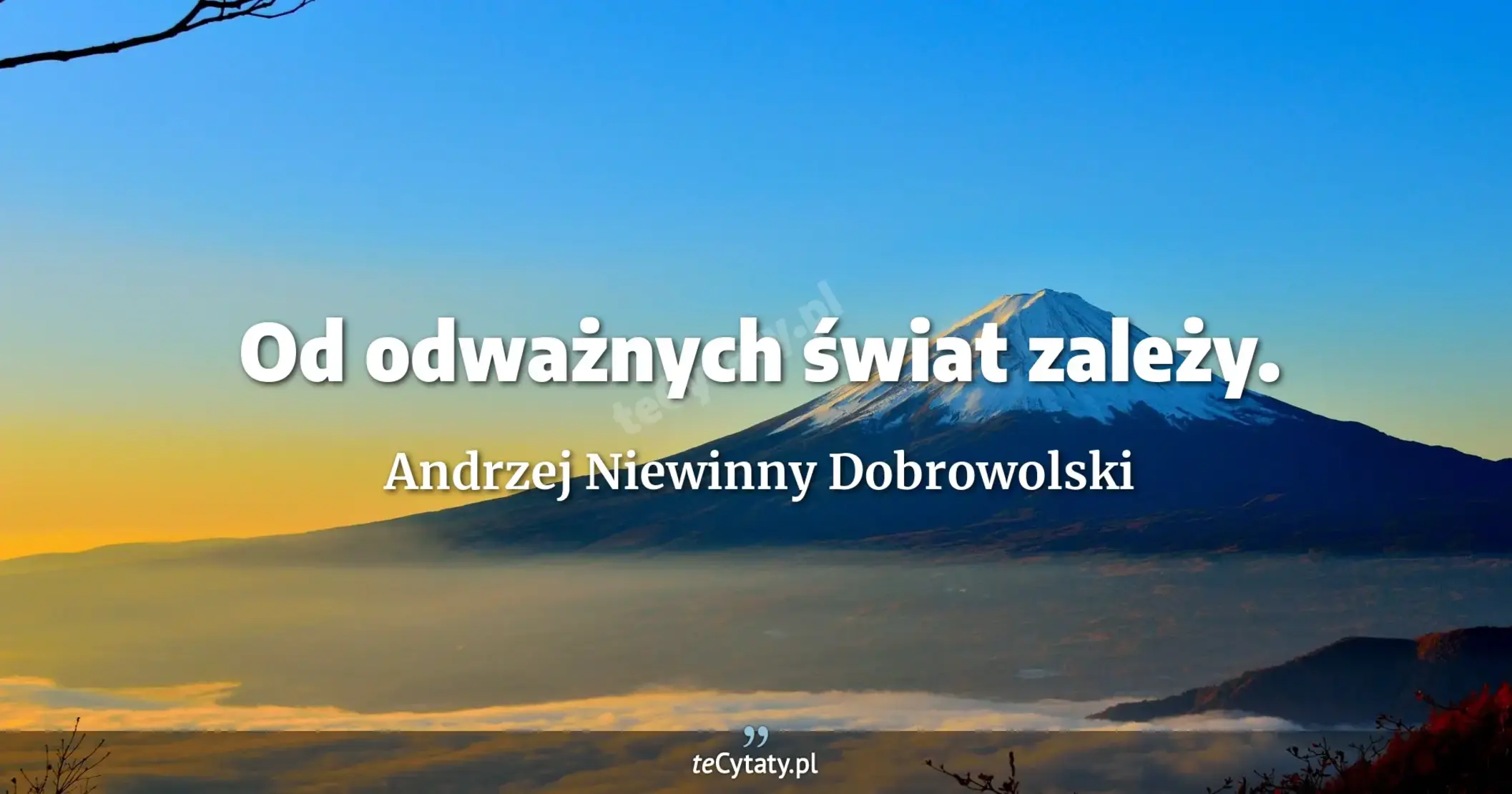 Od odważnych świat zależy. - Andrzej Niewinny Dobrowolski