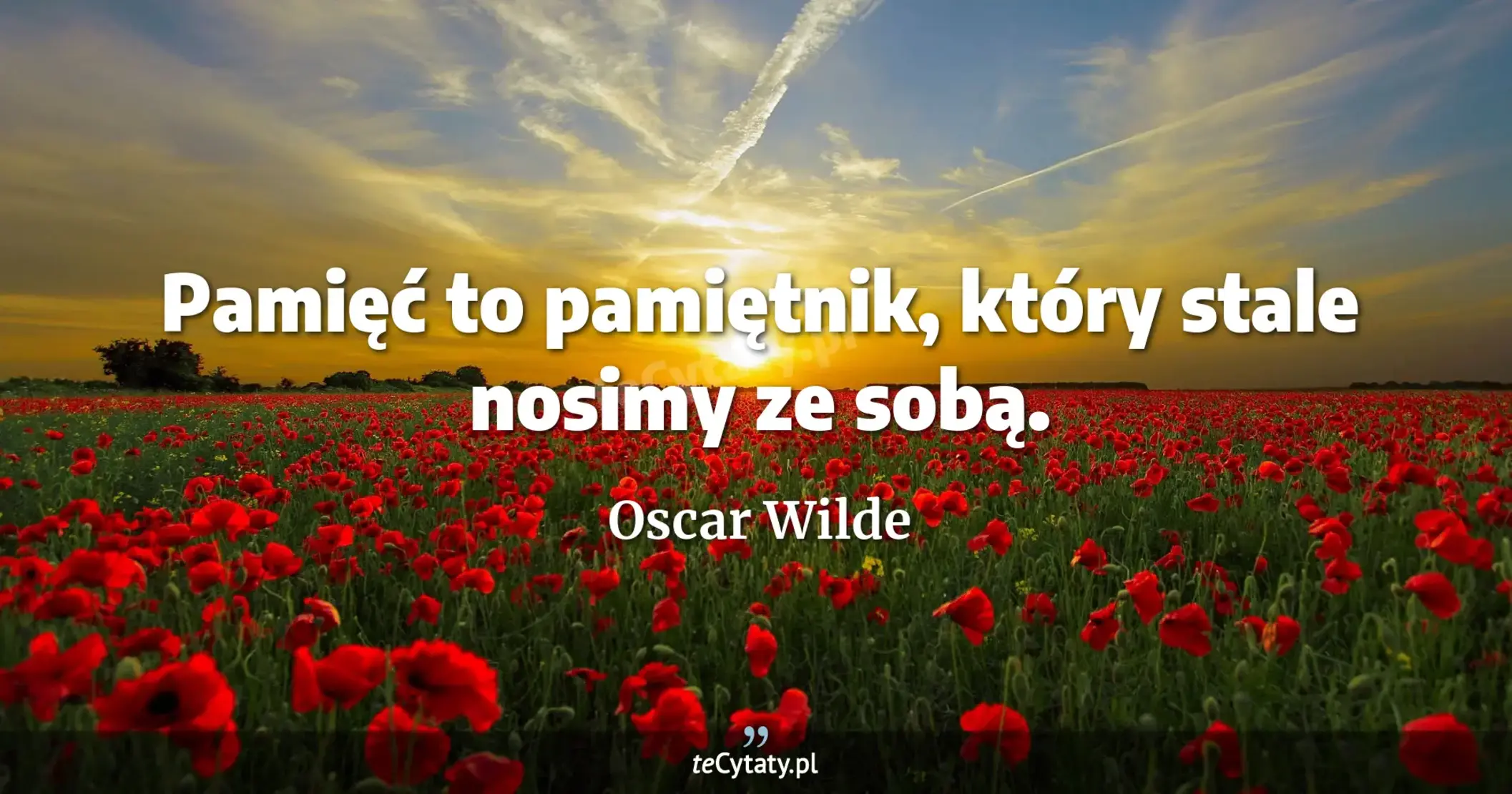 Pamięć to pamiętnik, który stale nosimy ze sobą. - Oscar Wilde