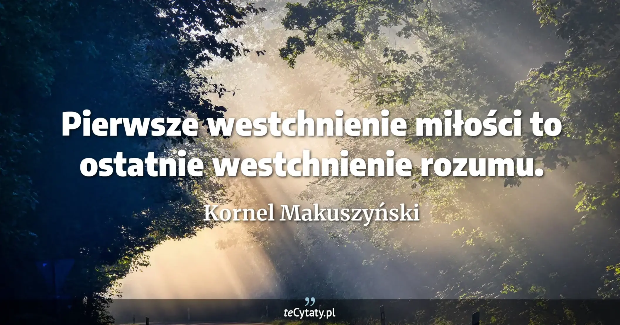 Pierwsze westchnienie miłości to ostatnie westchnienie rozumu. - Kornel Makuszyński