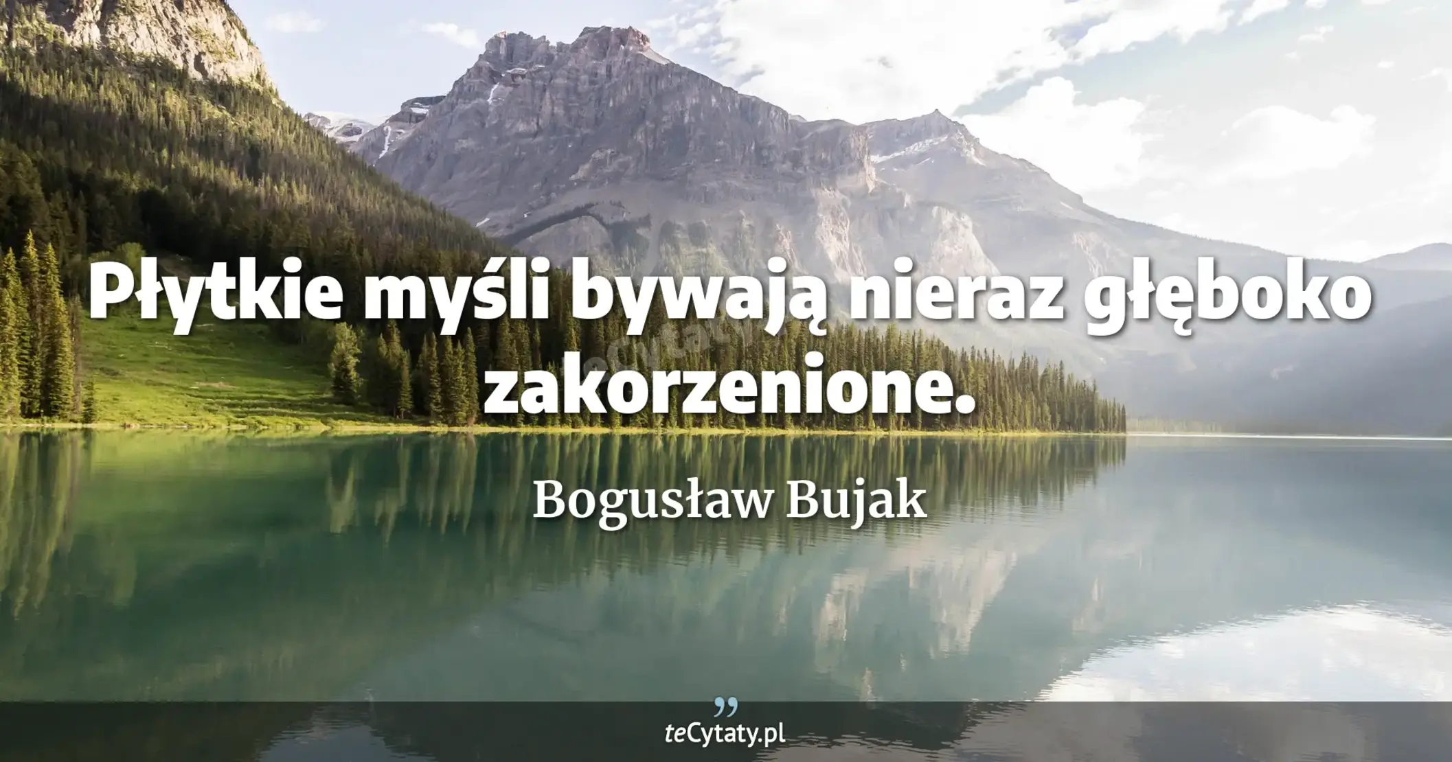 Płytkie myśli bywają nieraz głęboko zakorzenione. - Bogusław Bujak