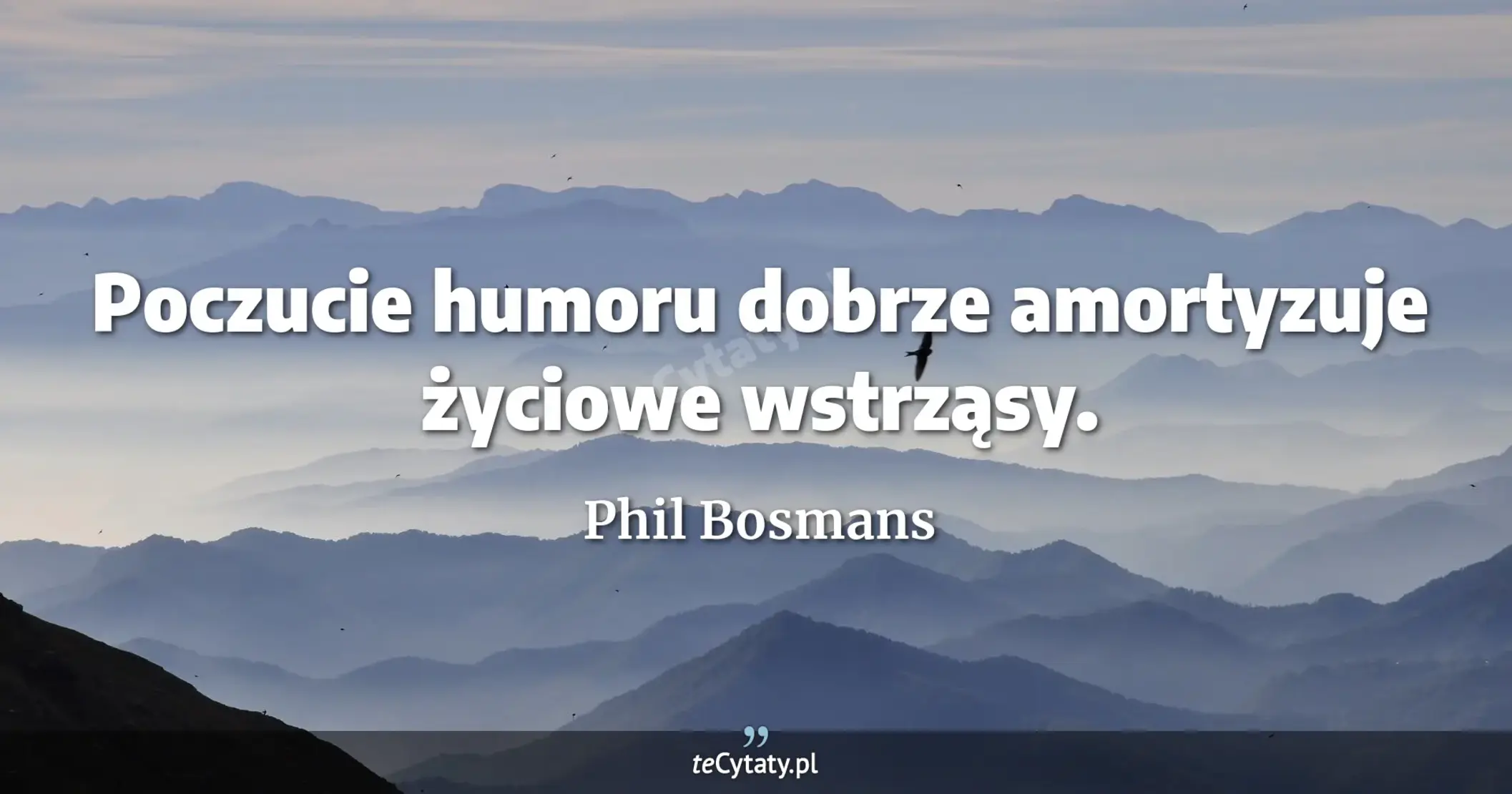 Poczucie humoru dobrze amortyzuje życiowe wstrząsy. - Phil Bosmans