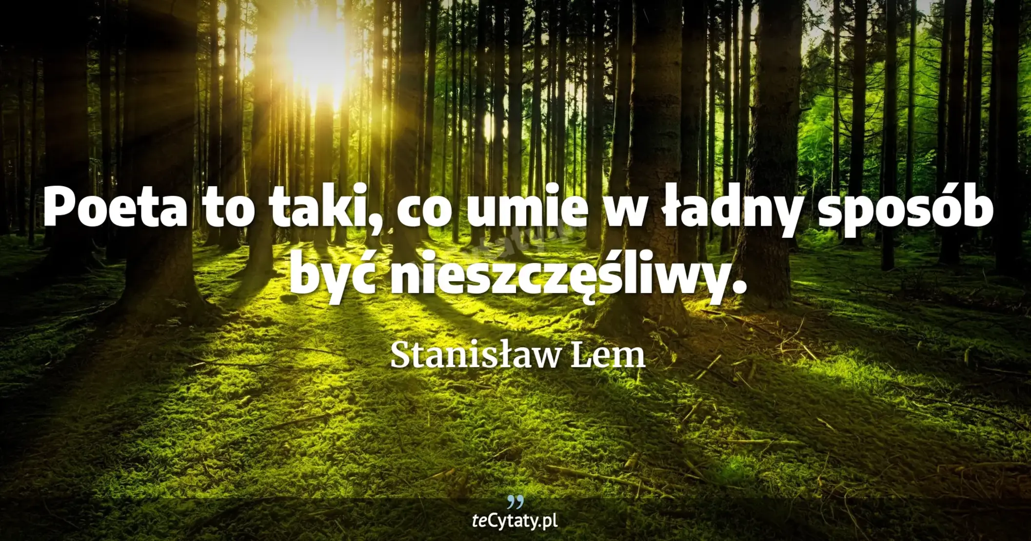 Poeta to taki, co umie w ładny sposób być nieszczęśliwy. - Stanisław Lem