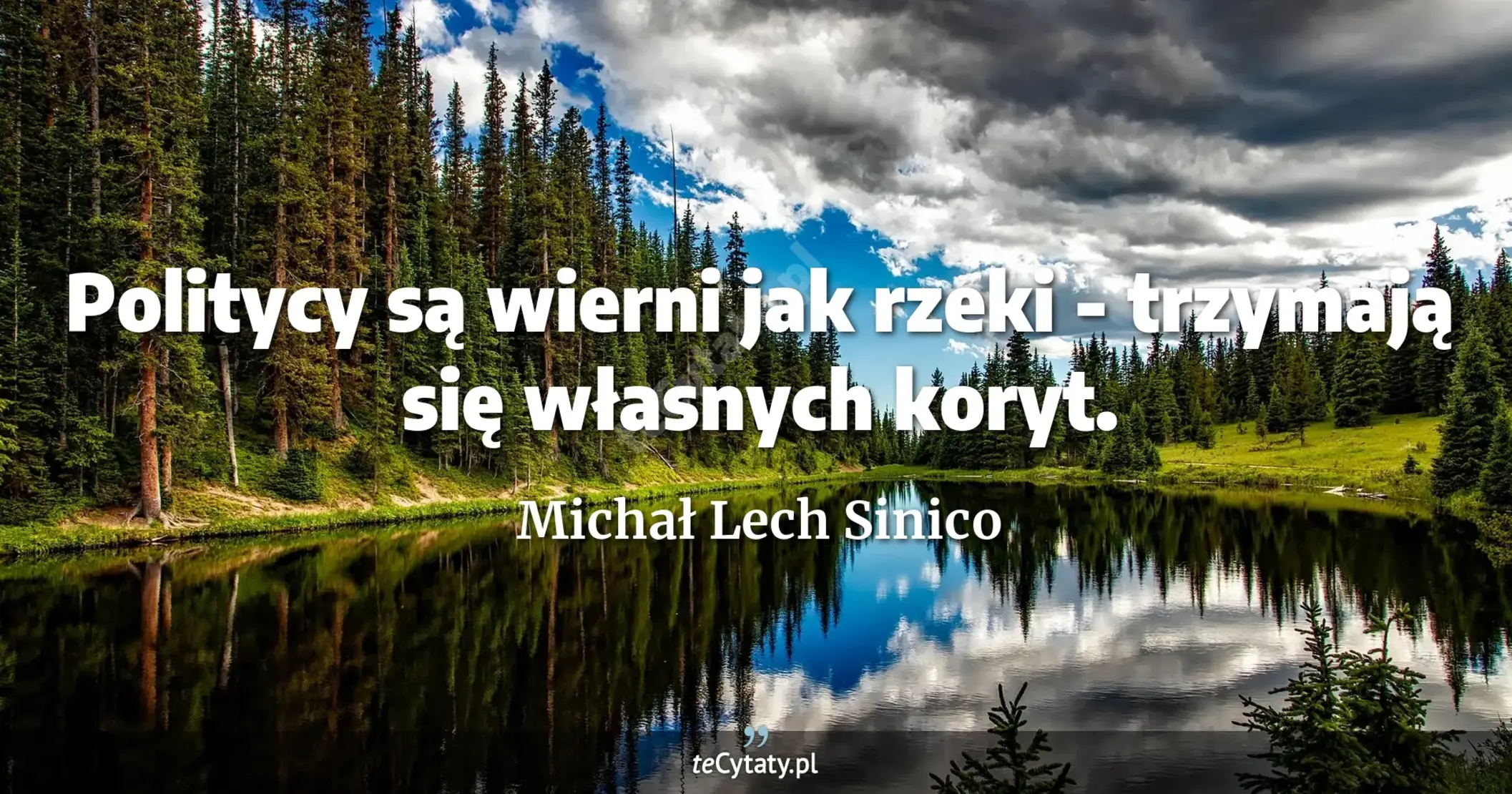 Politycy są wierni jak rzeki - trzymają się własnych koryt. - Michał Lech Sinico