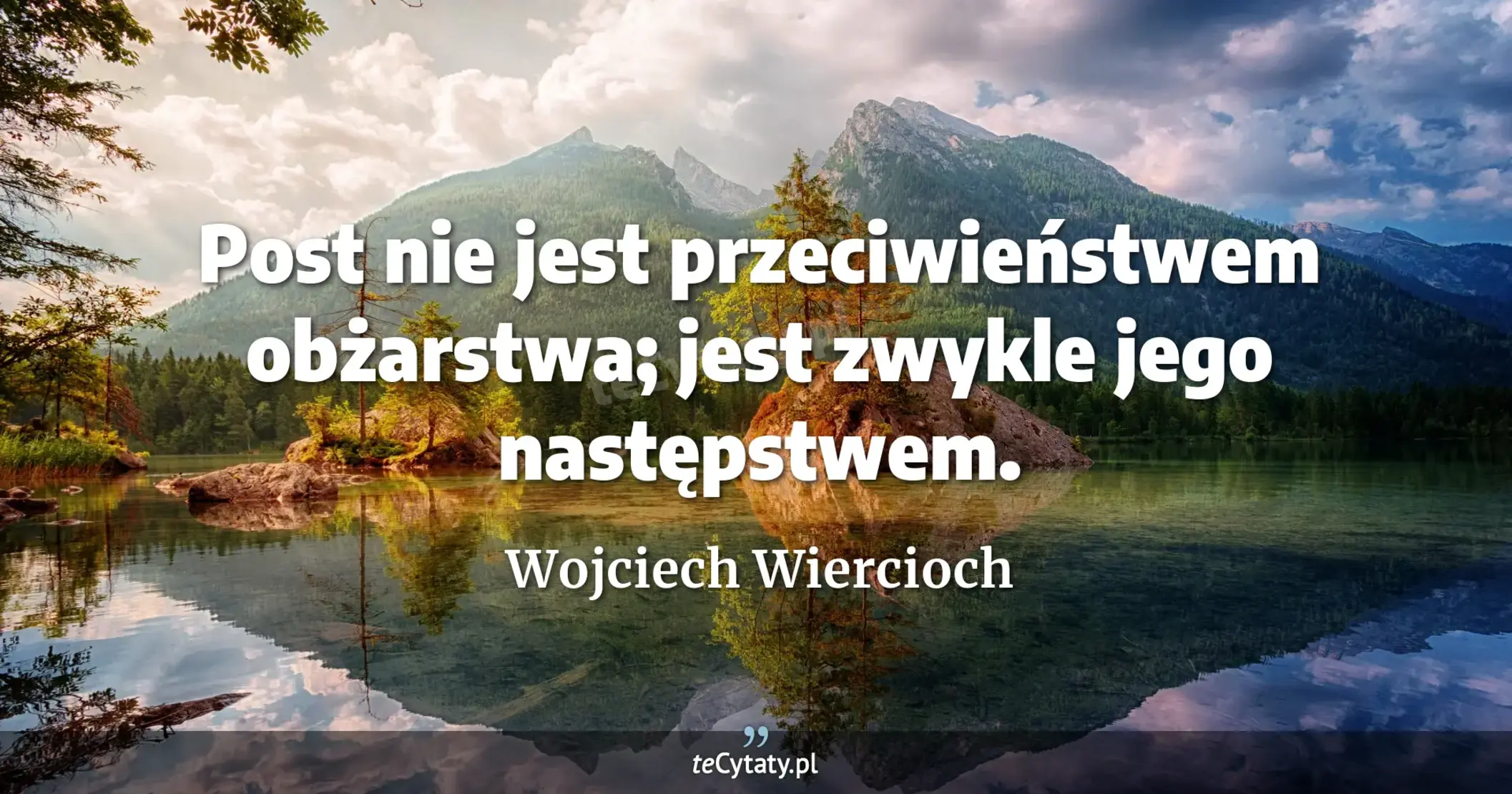 Post nie jest przeciwieństwem obżarstwa; jest zwykle jego następstwem. - Wojciech Wiercioch
