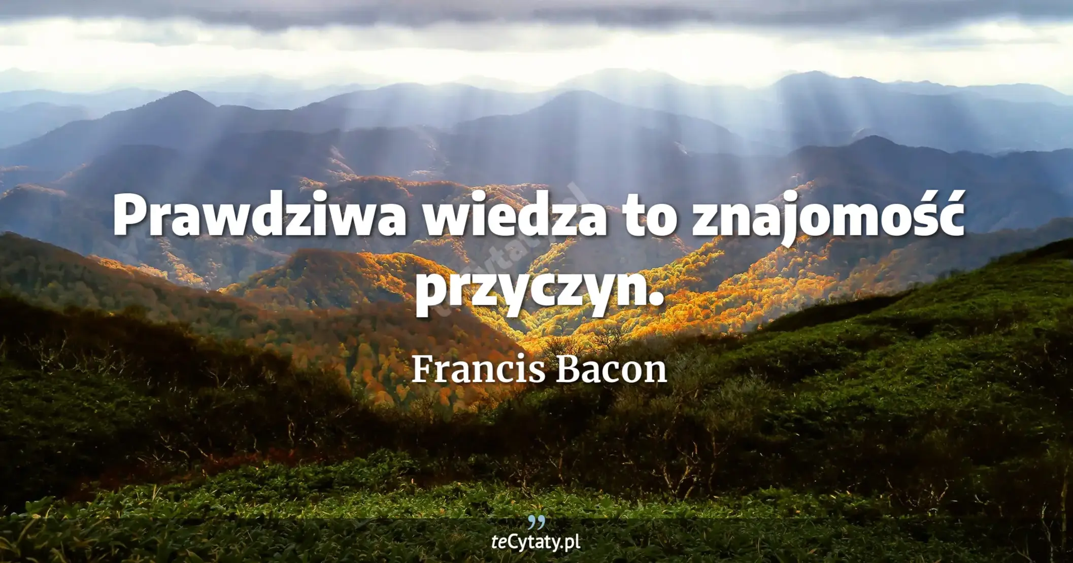 Prawdziwa wiedza to znajomość przyczyn. - Francis Bacon