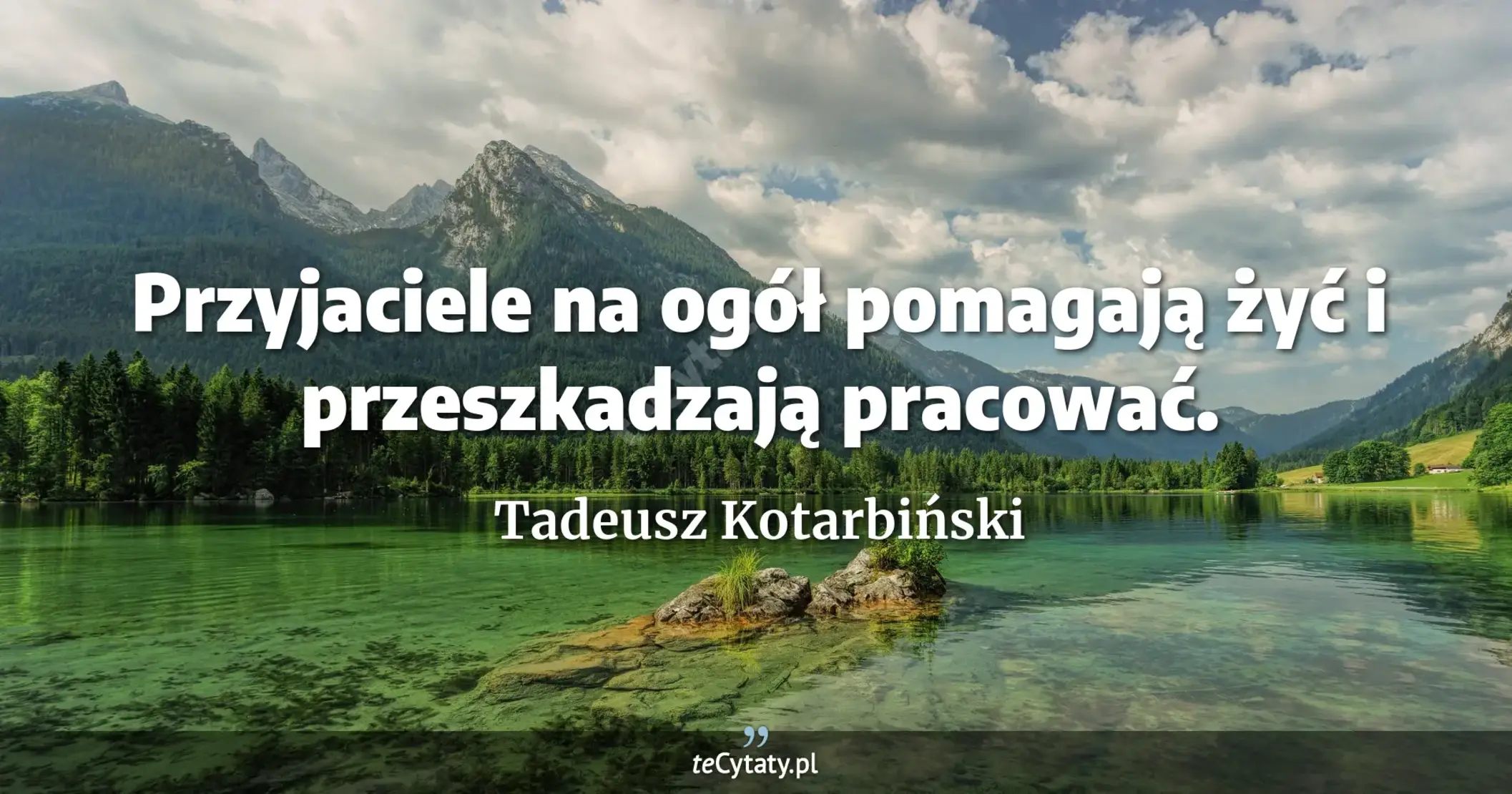 Przyjaciele na ogół pomagają żyć i przeszkadzają pracować. - Tadeusz Kotarbiński