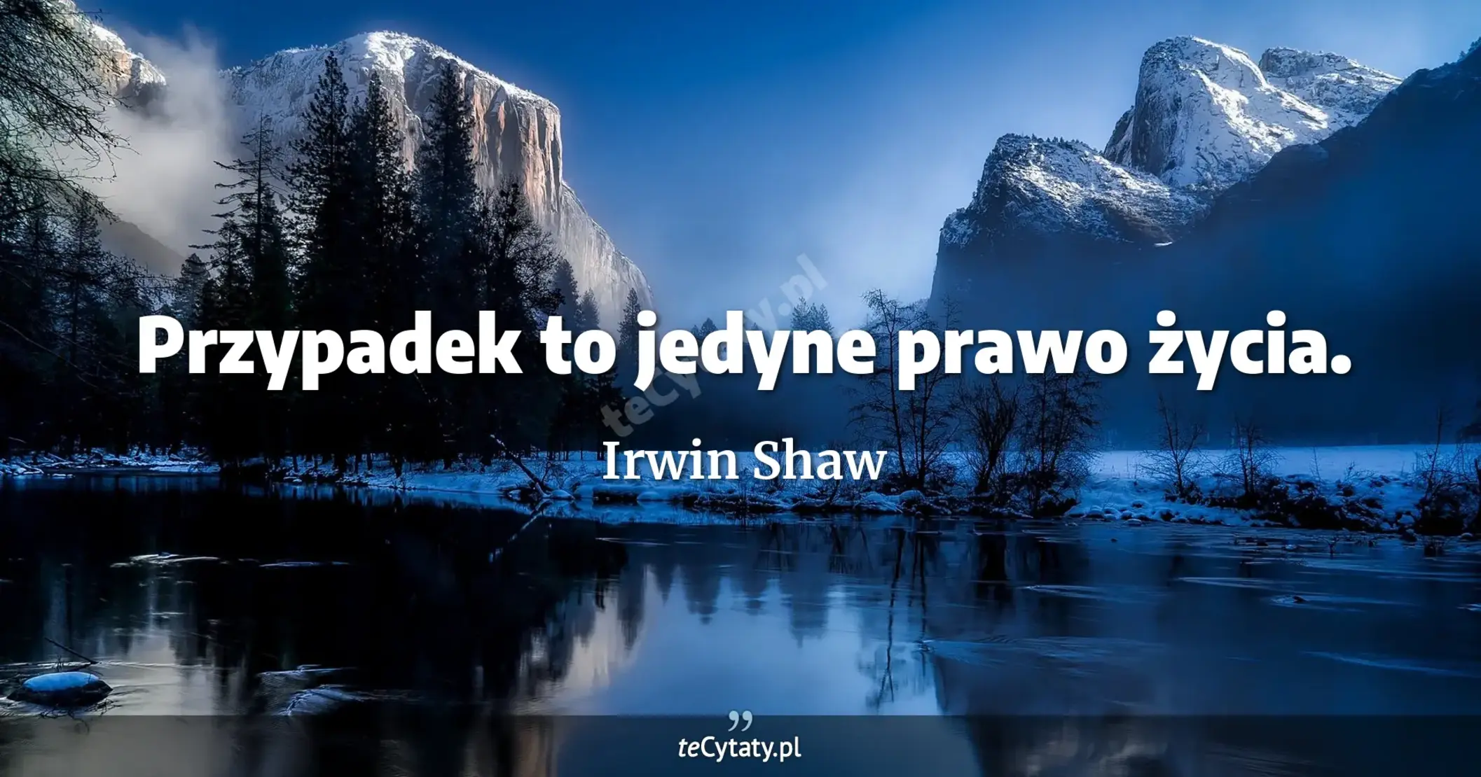 Przypadek to jedyne prawo życia. - Irwin Shaw