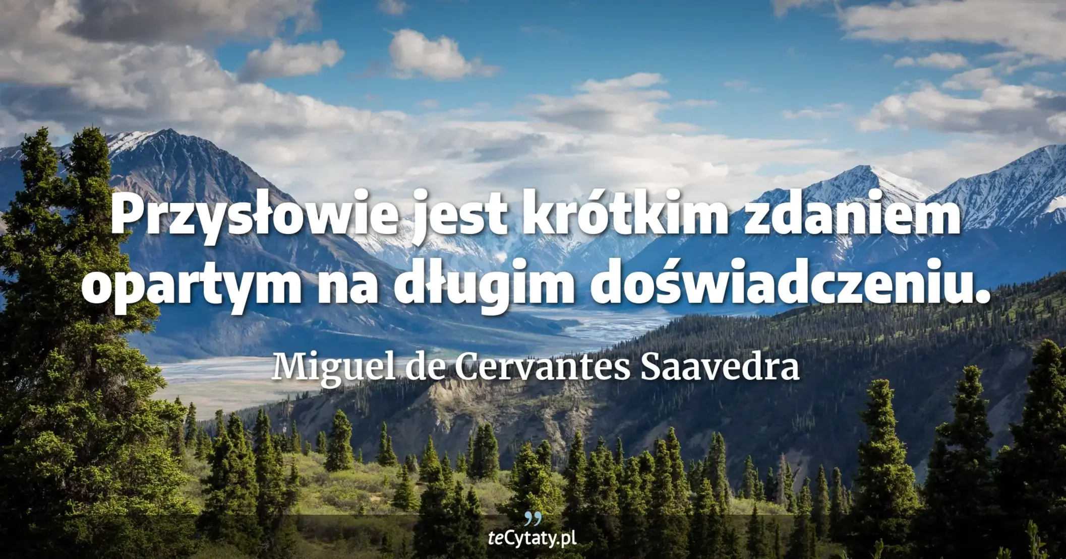 Przysłowie jest krótkim zdaniem opartym na długim doświadczeniu. - Miguel de Cervantes Saavedra