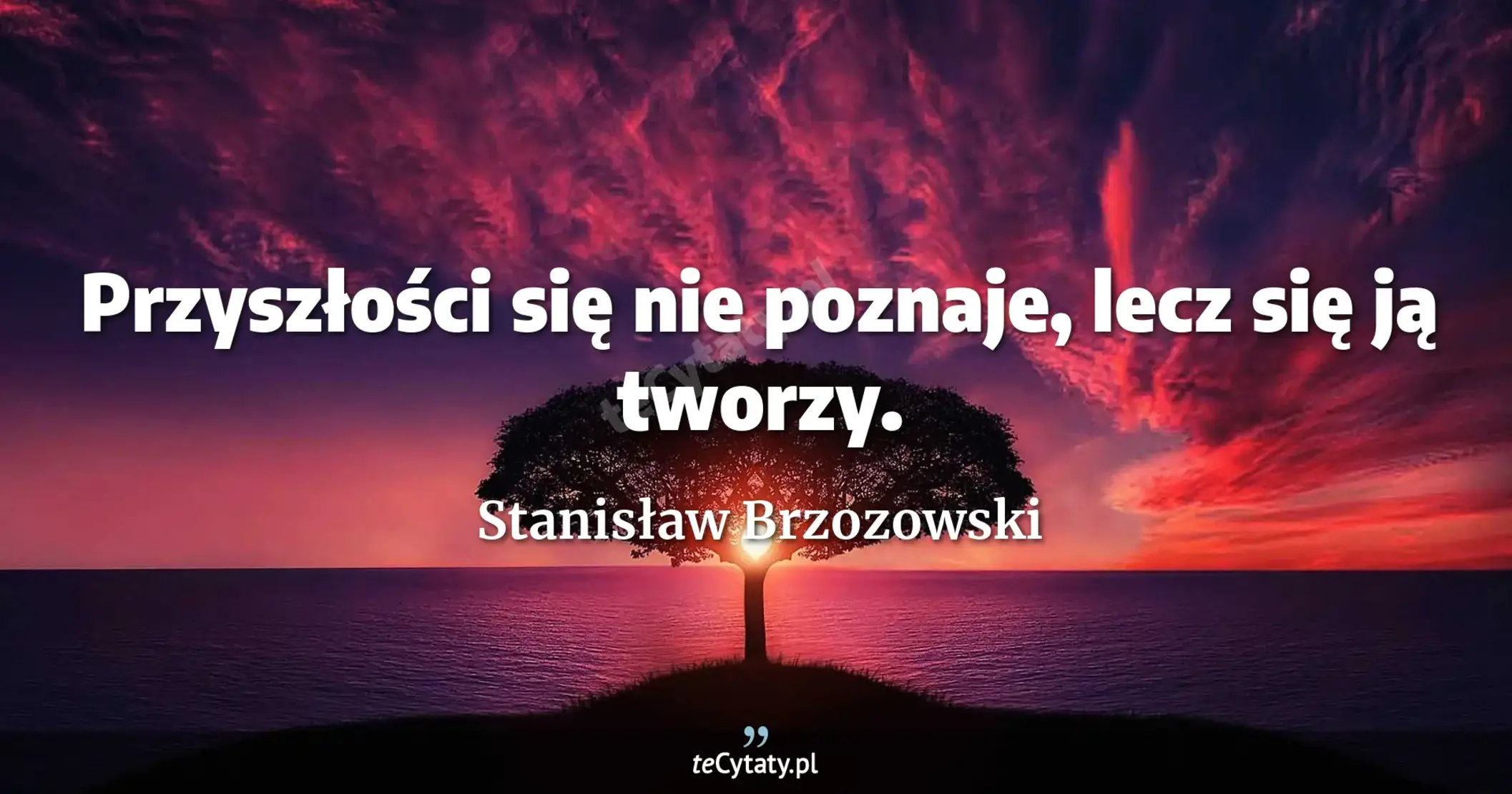 Przyszłości się nie poznaje, lecz się ją tworzy. - Stanisław Brzozowski