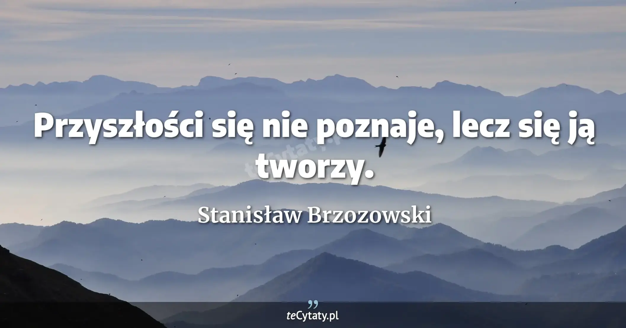 Przyszłości się nie poznaje, lecz się ją tworzy. - Stanisław Brzozowski