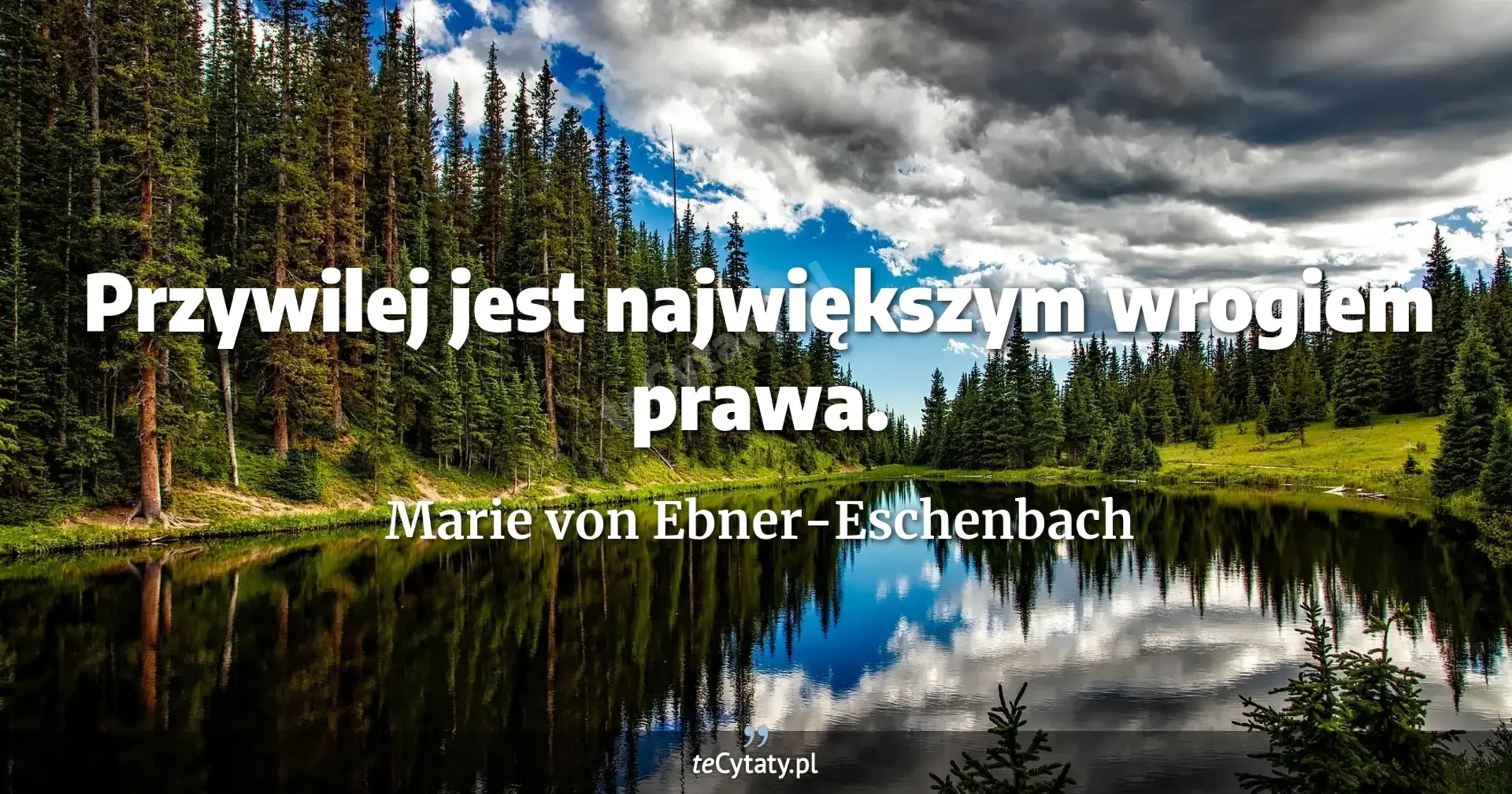 Przywilej jest największym wrogiem prawa. - Marie von Ebner-Eschenbach