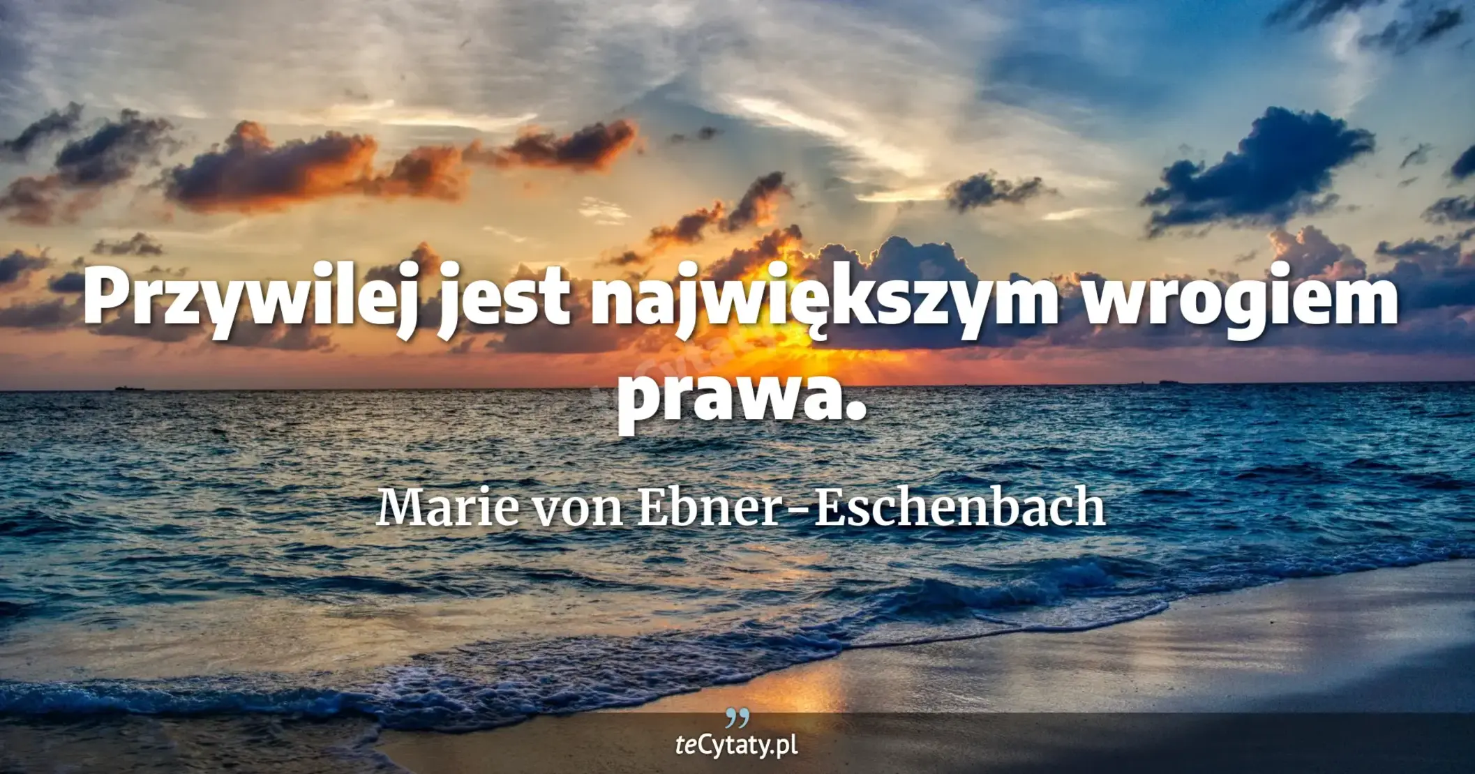 Przywilej jest największym wrogiem prawa. - Marie von Ebner-Eschenbach