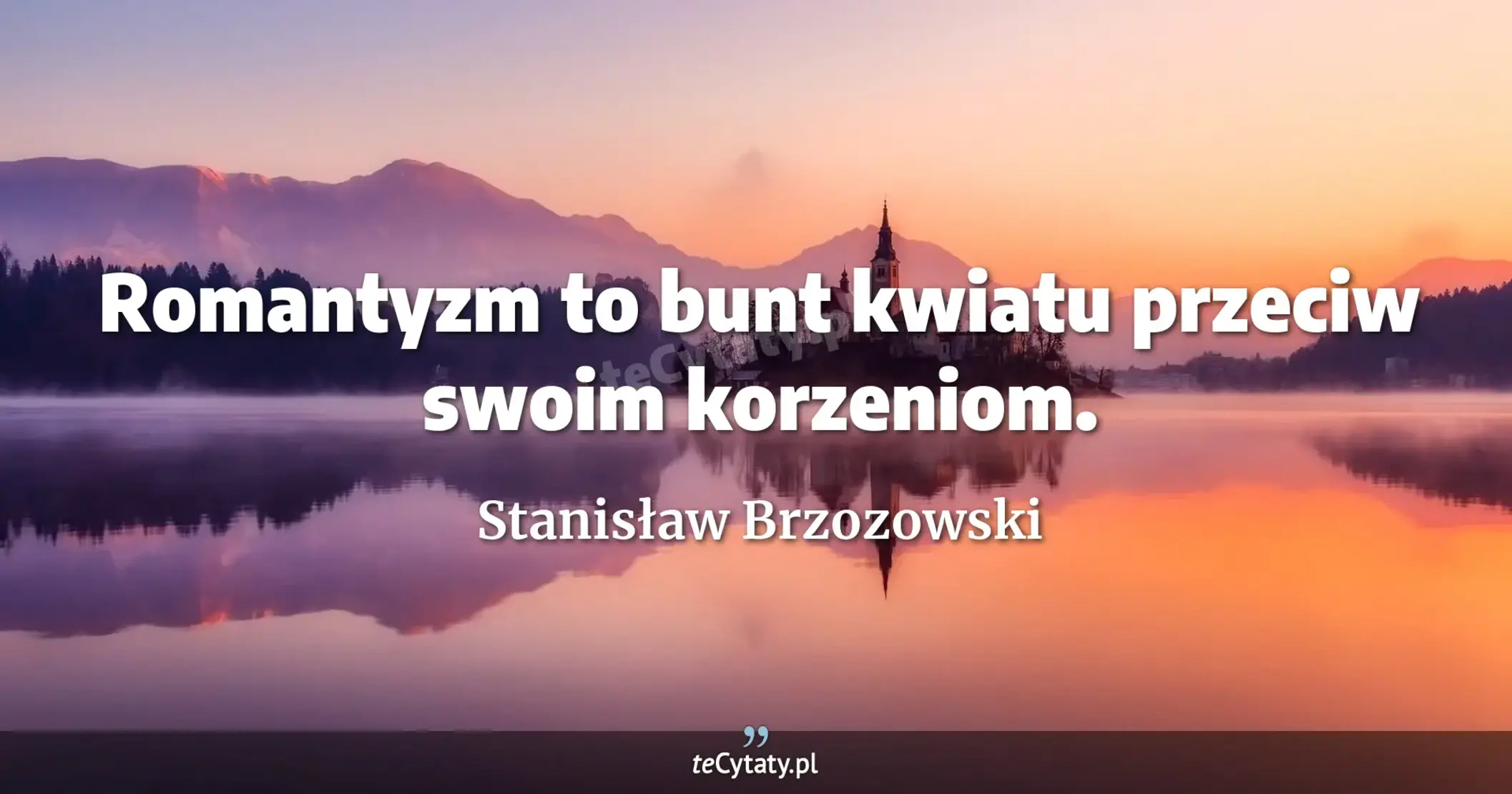 Romantyzm to bunt kwiatu przeciw swoim korzeniom. - Stanisław Brzozowski