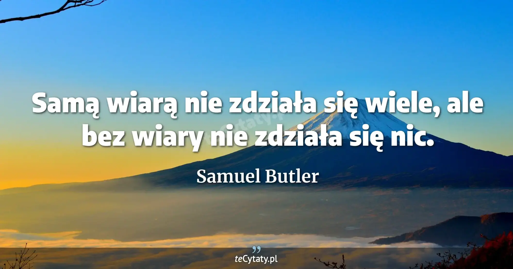 Samą wiarą nie zdziała się wiele, ale bez wiary nie zdziała się nic. - Samuel Butler