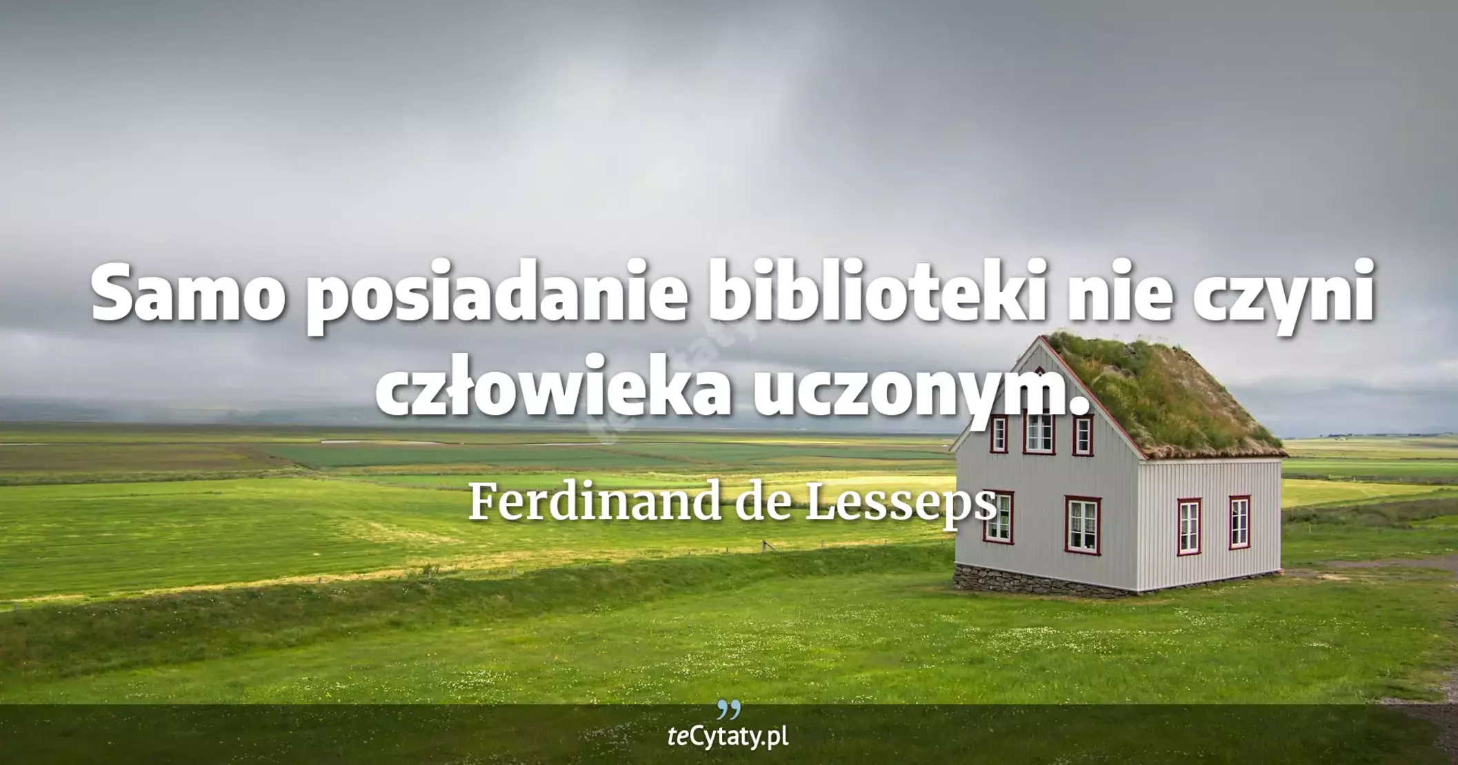 Samo posiadanie biblioteki nie czyni człowieka uczonym. - Ferdinand de Lesseps