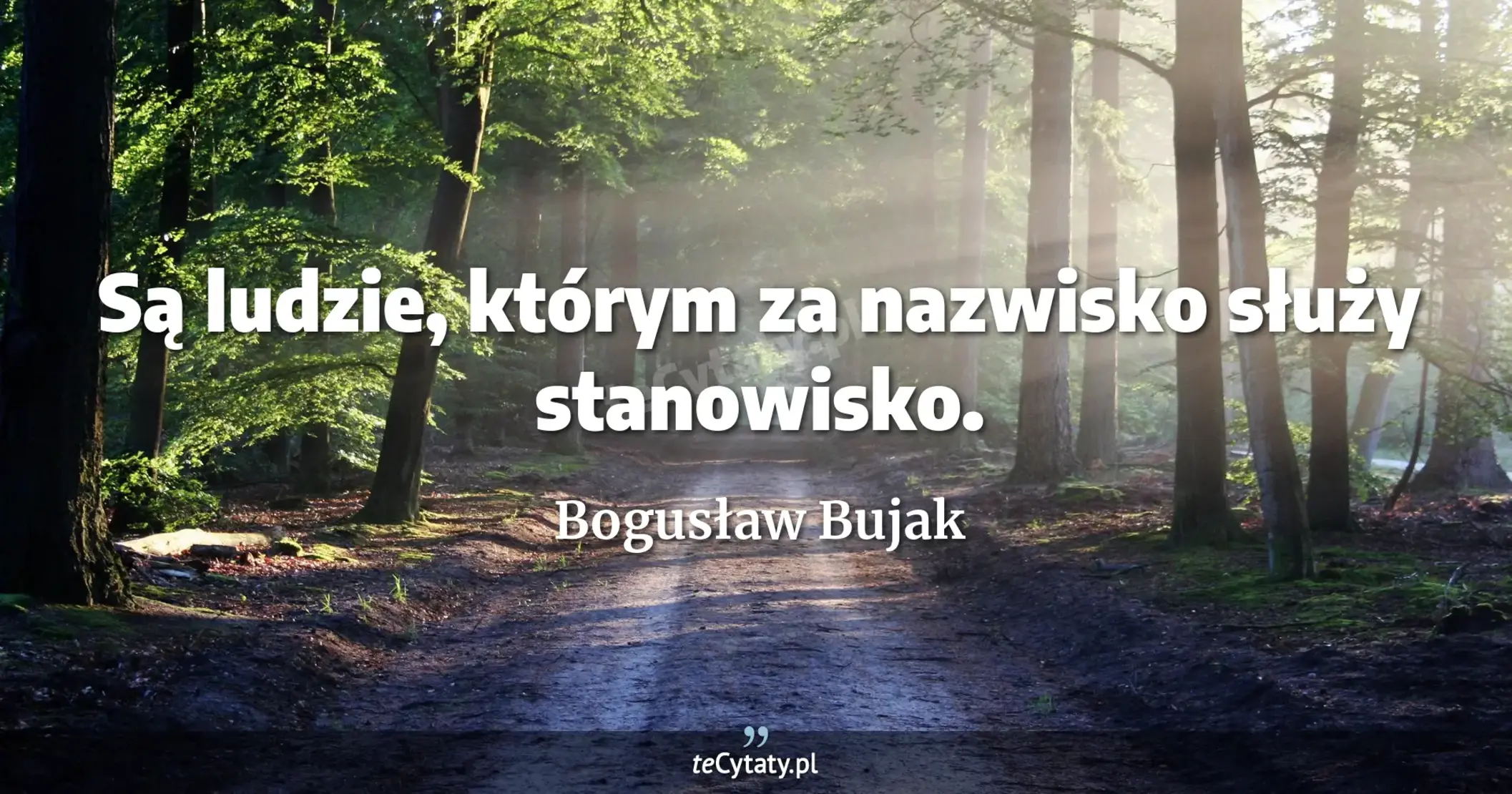 Są ludzie, którym za nazwisko służy stanowisko. - Bogusław Bujak