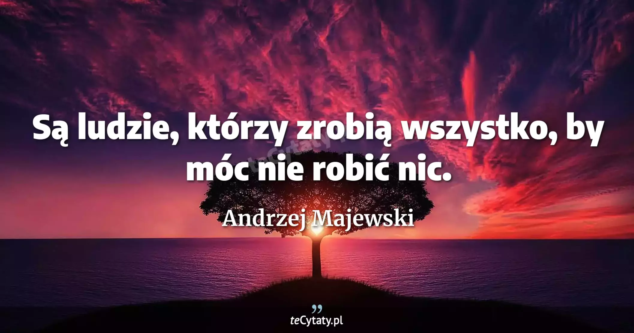 Są ludzie, którzy zrobią wszystko, by móc nie robić nic. - Andrzej Majewski