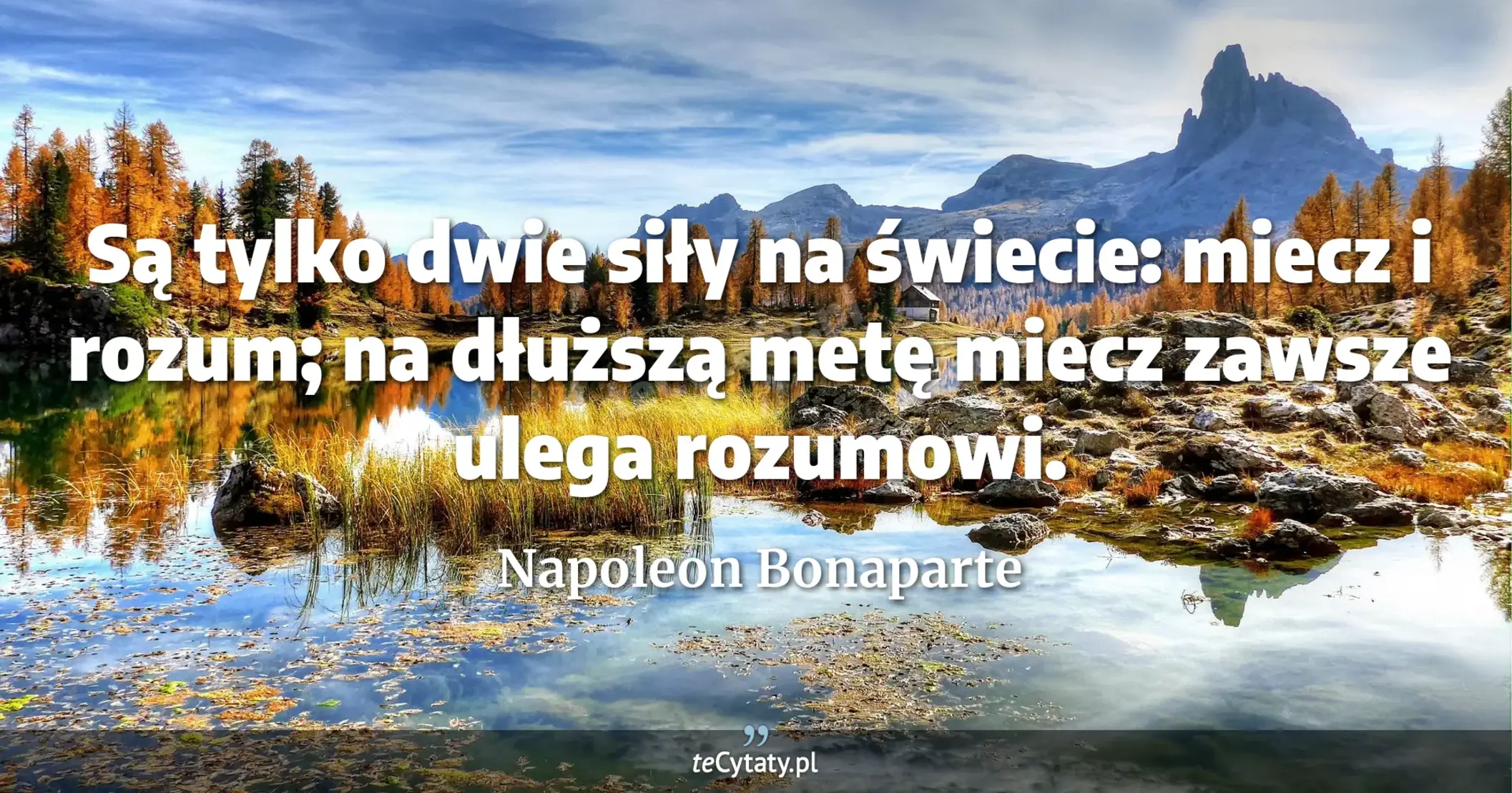 Dwie Sily Rownowazace Sie Maja - Napoleon Bonaparte cytat: Są tylko dwie siły na świecie: miecz i rozum