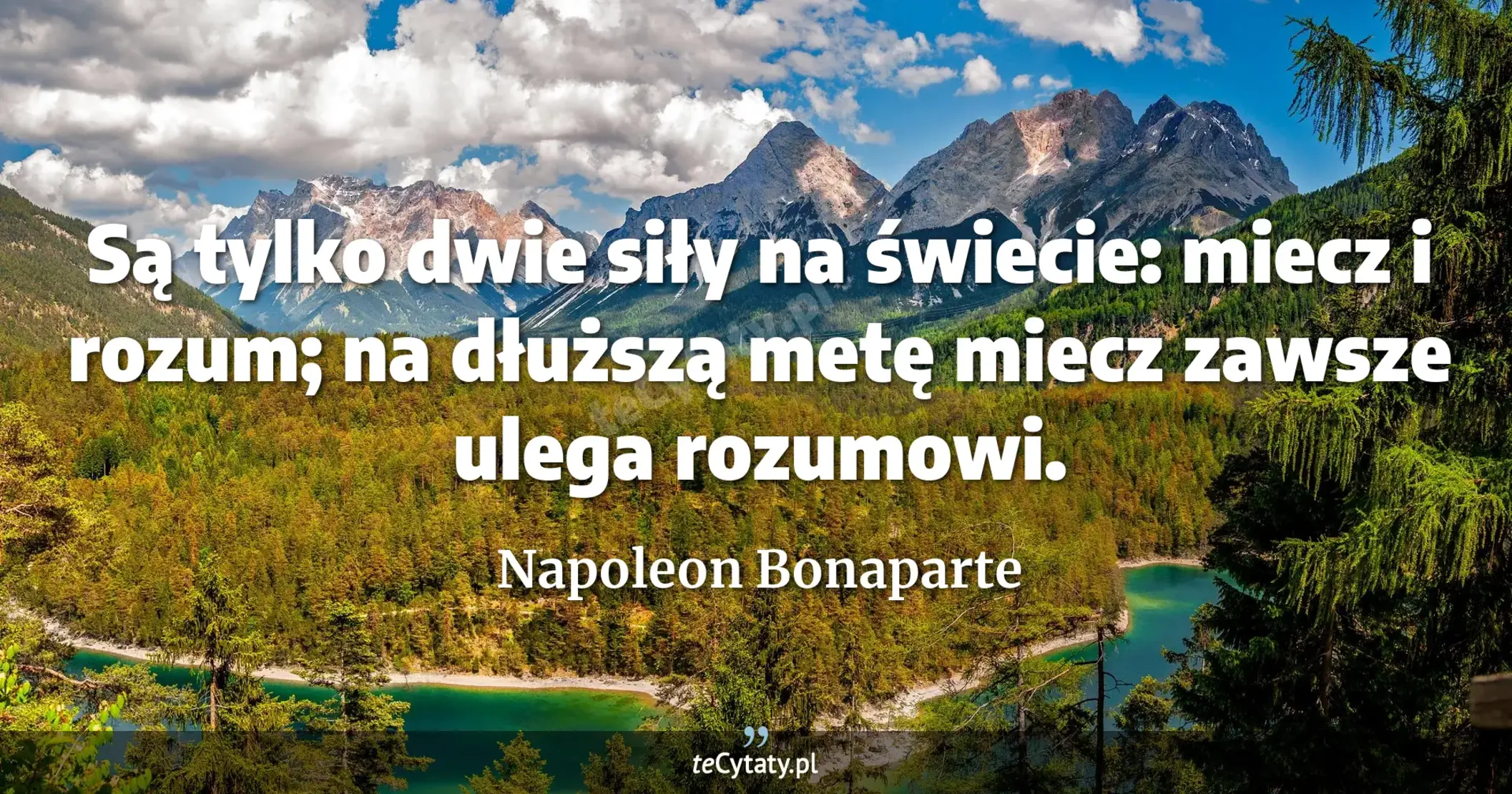 Są tylko dwie siły na świecie: miecz i rozum; na dłuższą metę miecz zawsze ulega rozumowi. - Napoleon Bonaparte