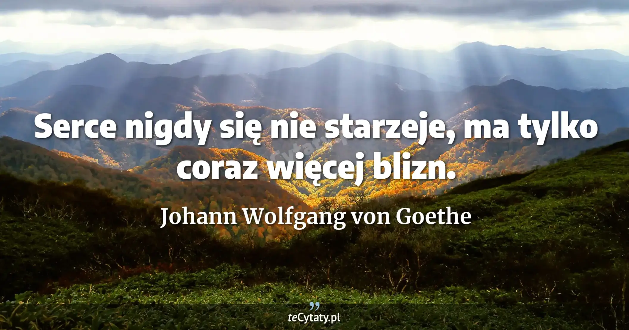 Serce nigdy się nie starzeje, ma tylko coraz więcej blizn. - Johann Wolfgang von Goethe