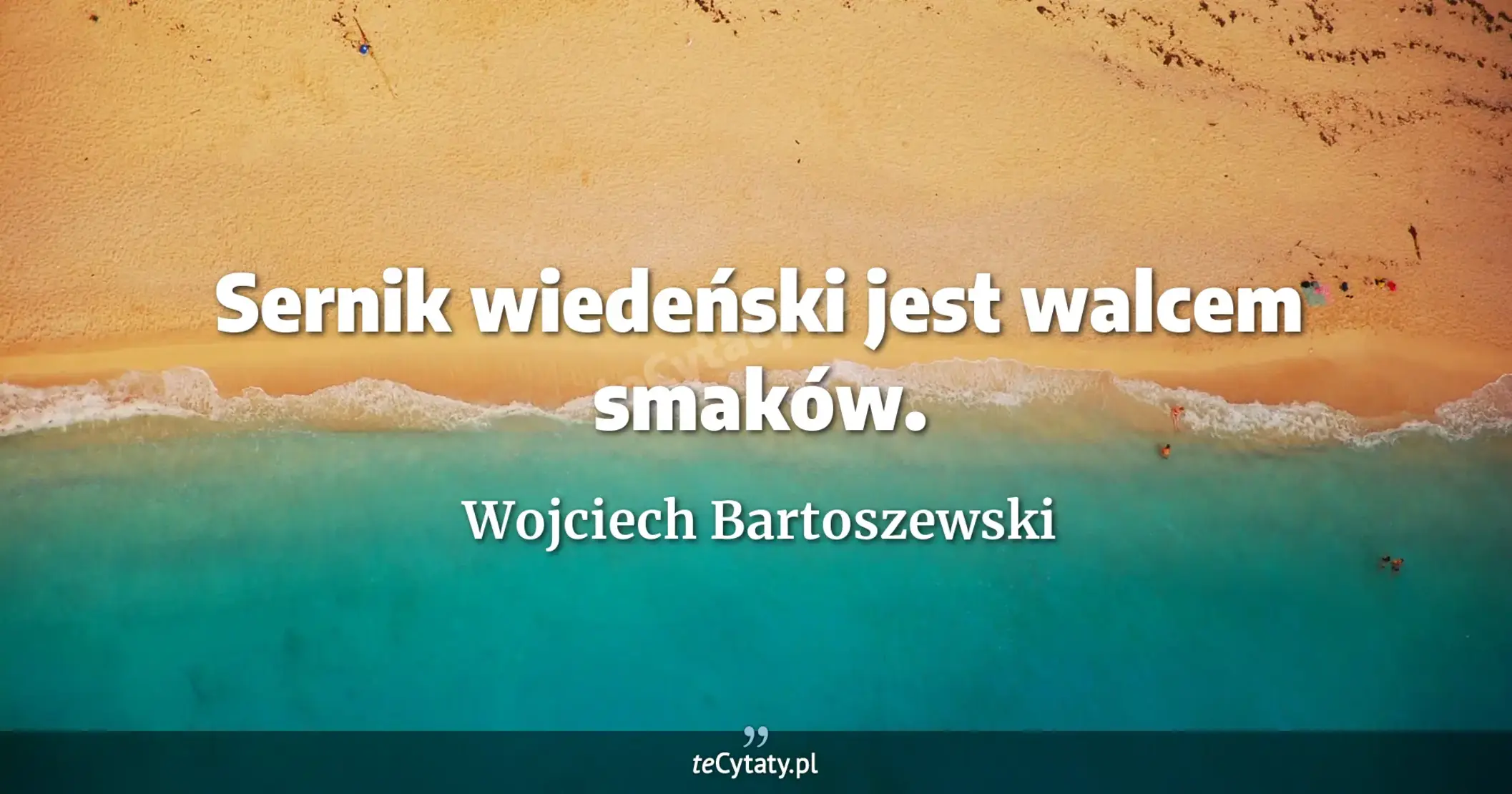 Sernik wiedeński jest walcem smaków. - Wojciech Bartoszewski