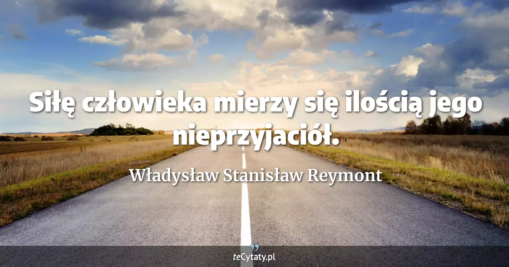 Siłę człowieka mierzy się ilością jego nieprzyjaciół. - Władysław Stanisław Reymont