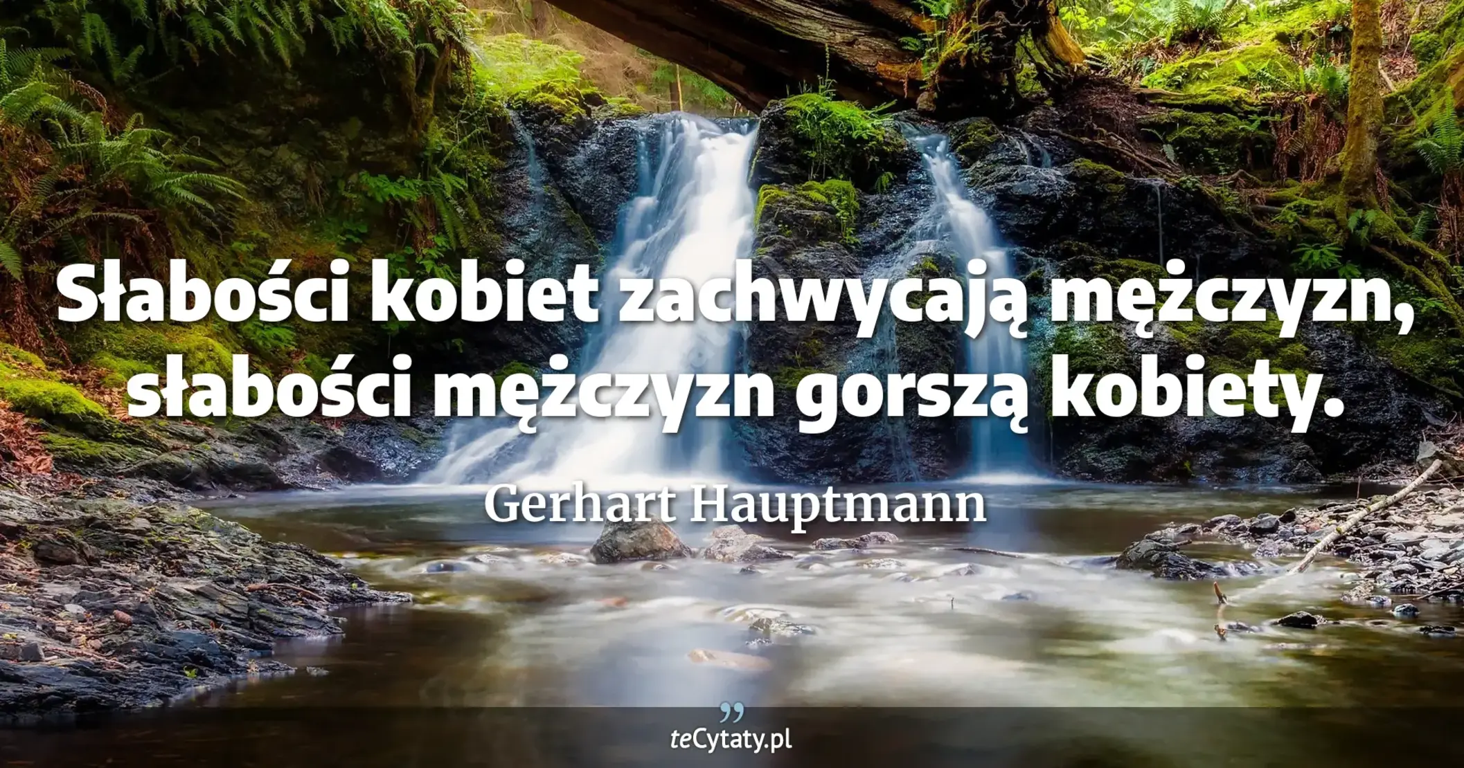 Słabości kobiet zachwycają mężczyzn, słabości mężczyzn gorszą kobiety. - Gerhart Hauptmann