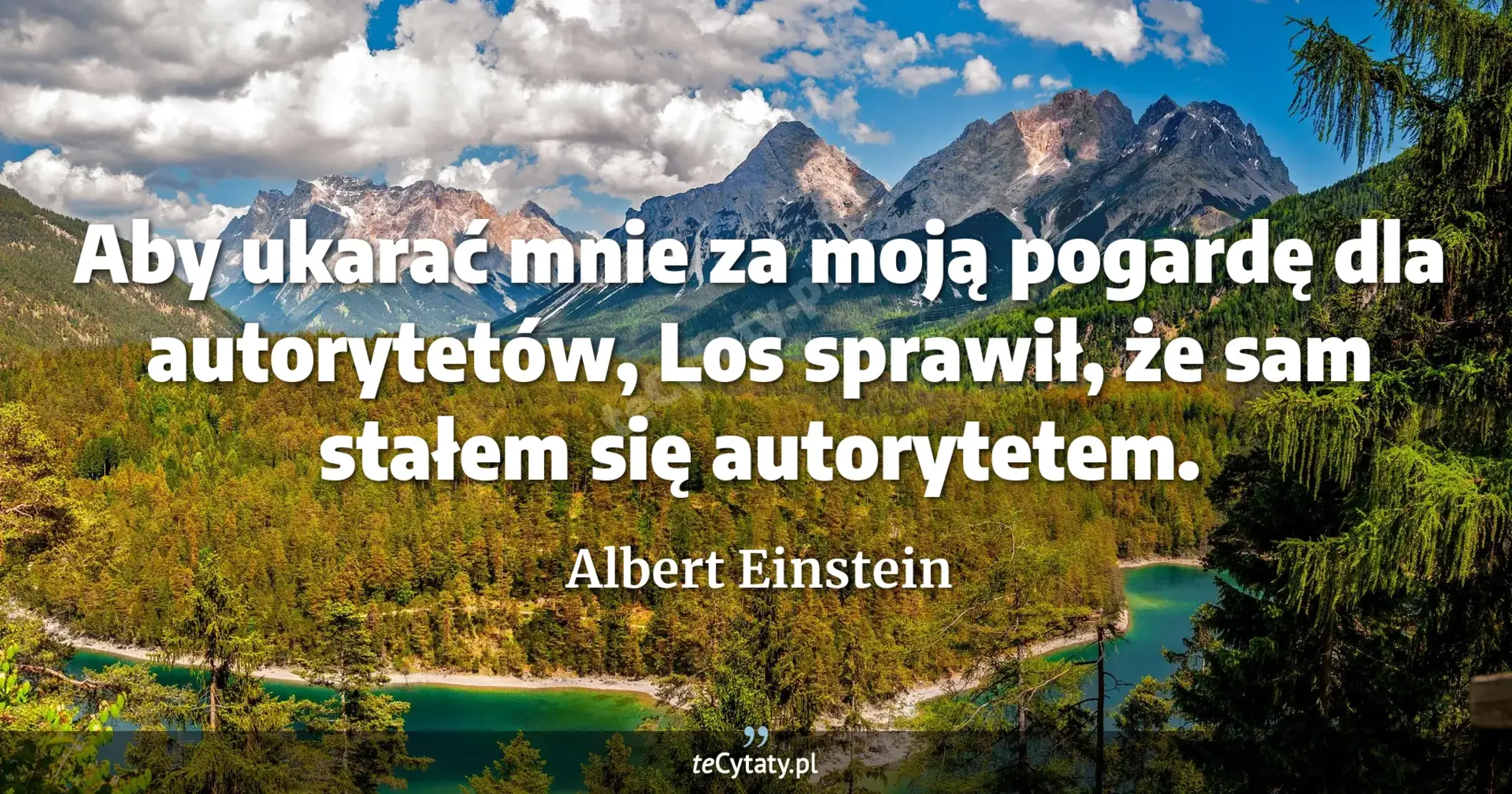 Aby ukarać mnie za moją pogardę dla autorytetów, Los sprawił, że sam stałem się autorytetem. - Albert Einstein