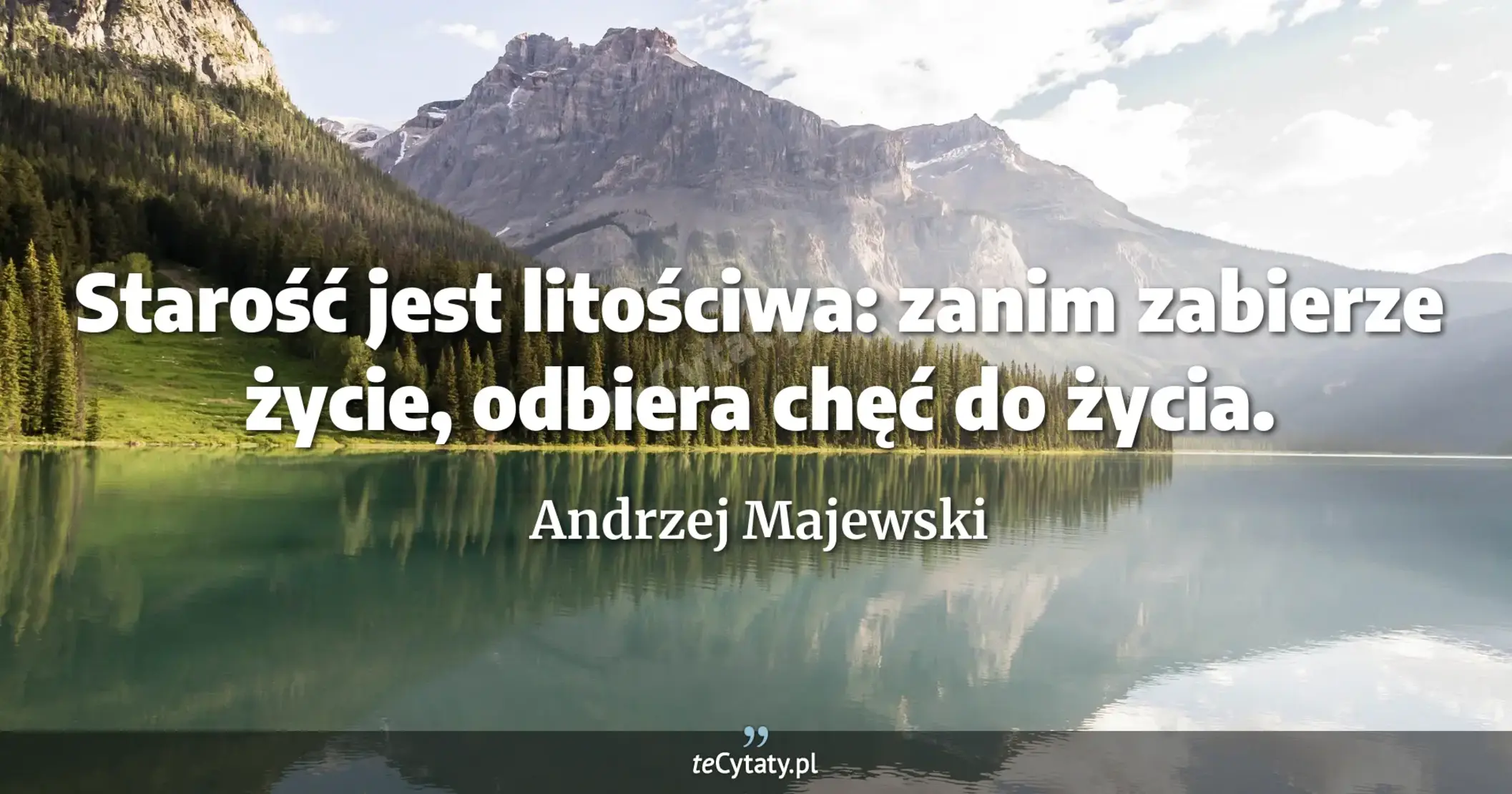 Starość jest litościwa: zanim zabierze życie, odbiera chęć do życia. - Andrzej Majewski