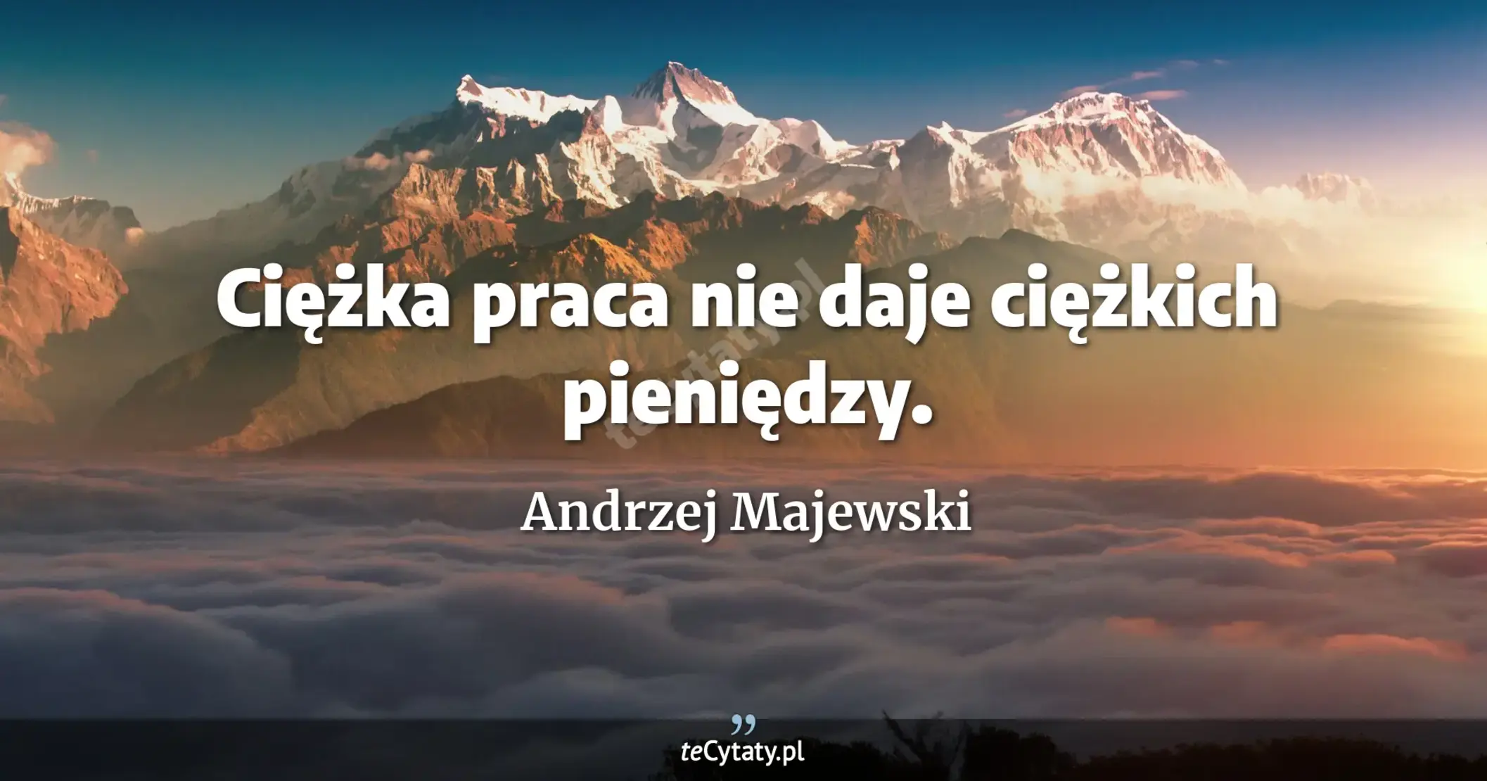 Ciężka praca nie daje ciężkich pieniędzy. - Andrzej Majewski