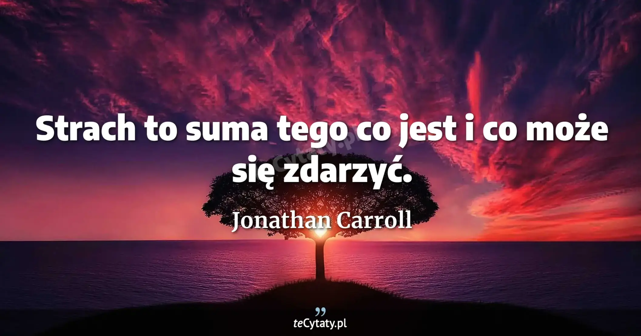 Strach to suma tego co jest i co może się zdarzyć. - Jonathan Carroll