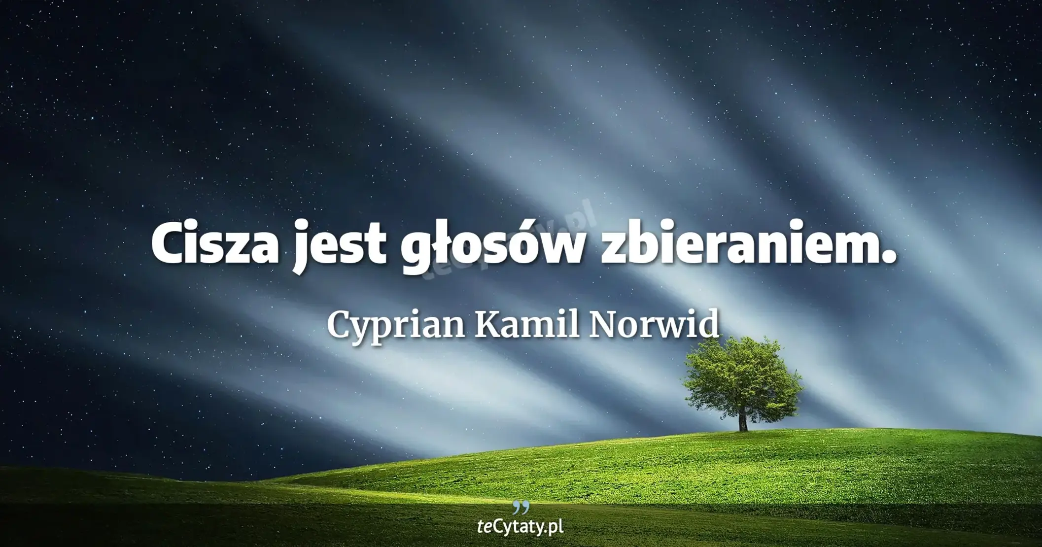 Cisza jest głosów zbieraniem. - Cyprian Kamil Norwid