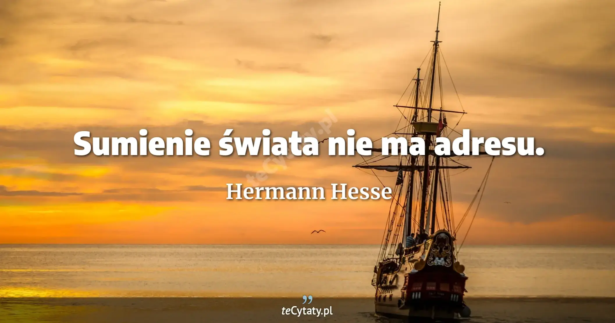 Sumienie świata nie ma adresu. - Hermann Hesse