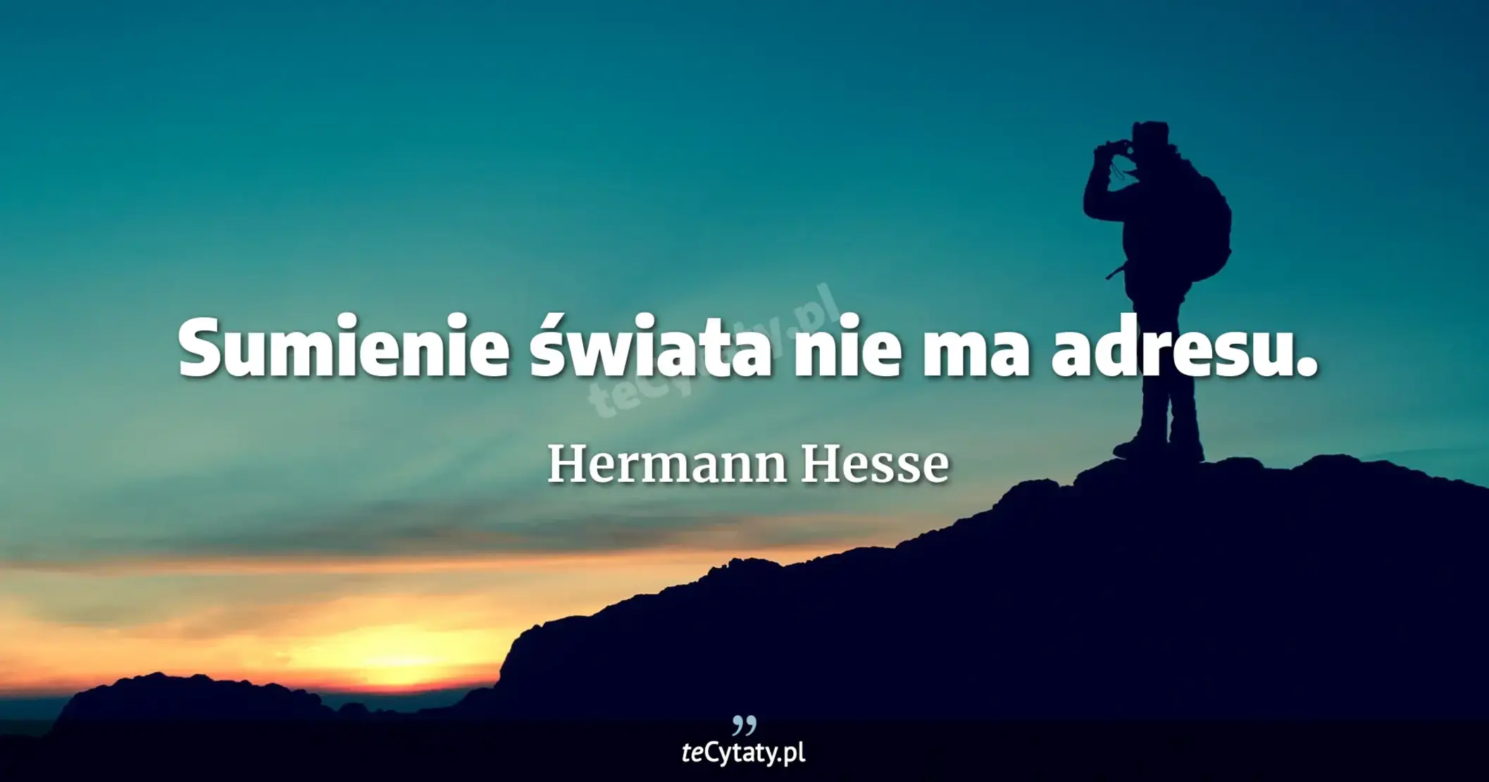 Sumienie świata nie ma adresu. - Hermann Hesse