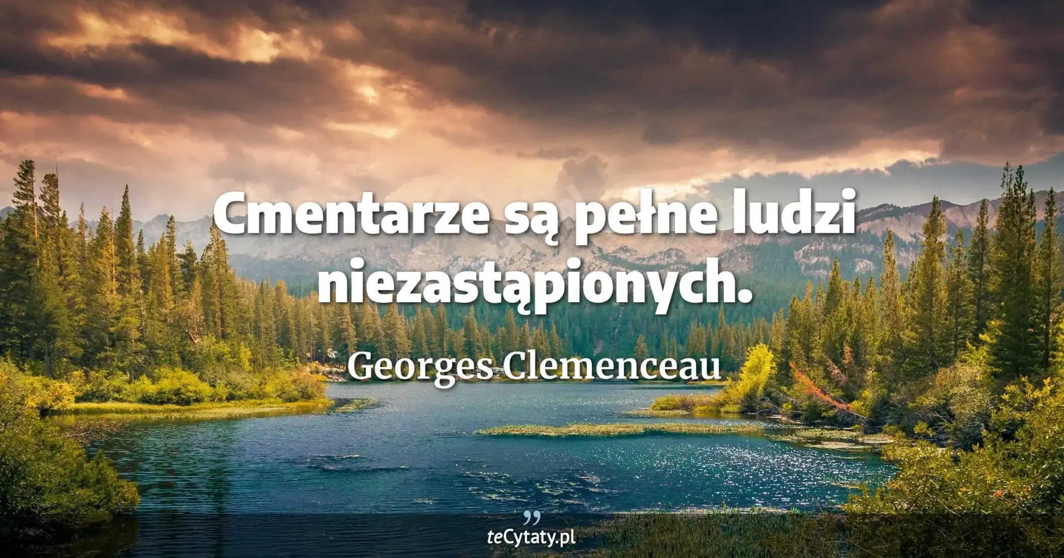 Cmentarze są pełne ludzi niezastąpionych. - Georges Clemenceau
