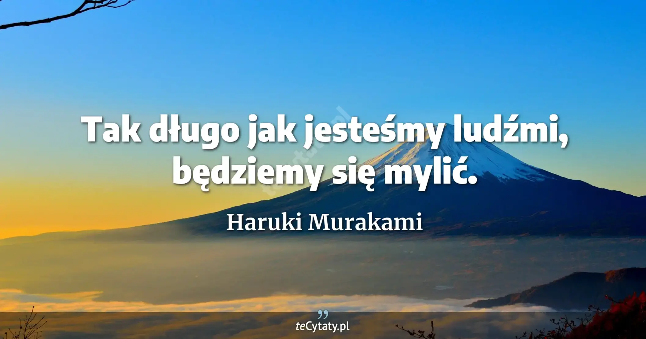 Tak długo jak jesteśmy ludźmi, będziemy się mylić. - Haruki Murakami
