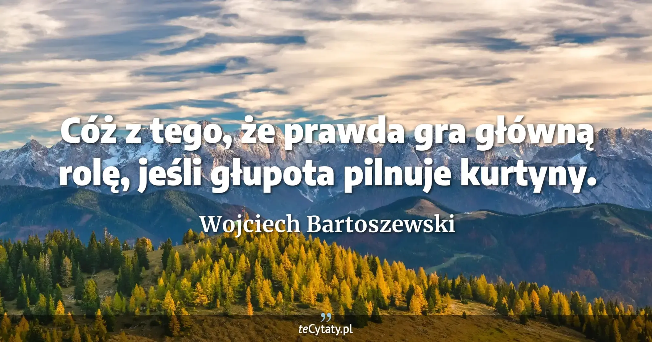 Cóż z tego, że prawda gra główną rolę, jeśli głupota pilnuje kurtyny. - Wojciech Bartoszewski