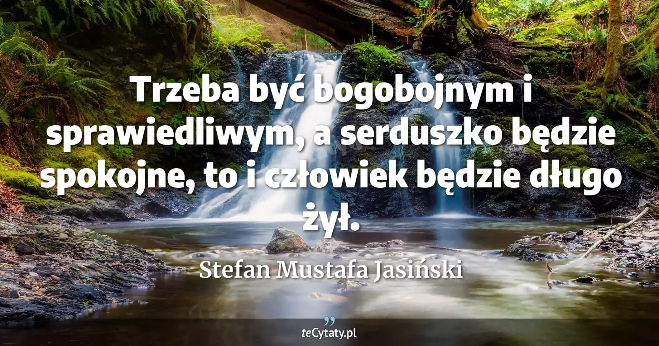 Trzeba być bogobojnym i sprawiedliwym, a serduszko będzie spokojne, to i człowiek będzie długo żył. - Stefan Mustafa Jasiński