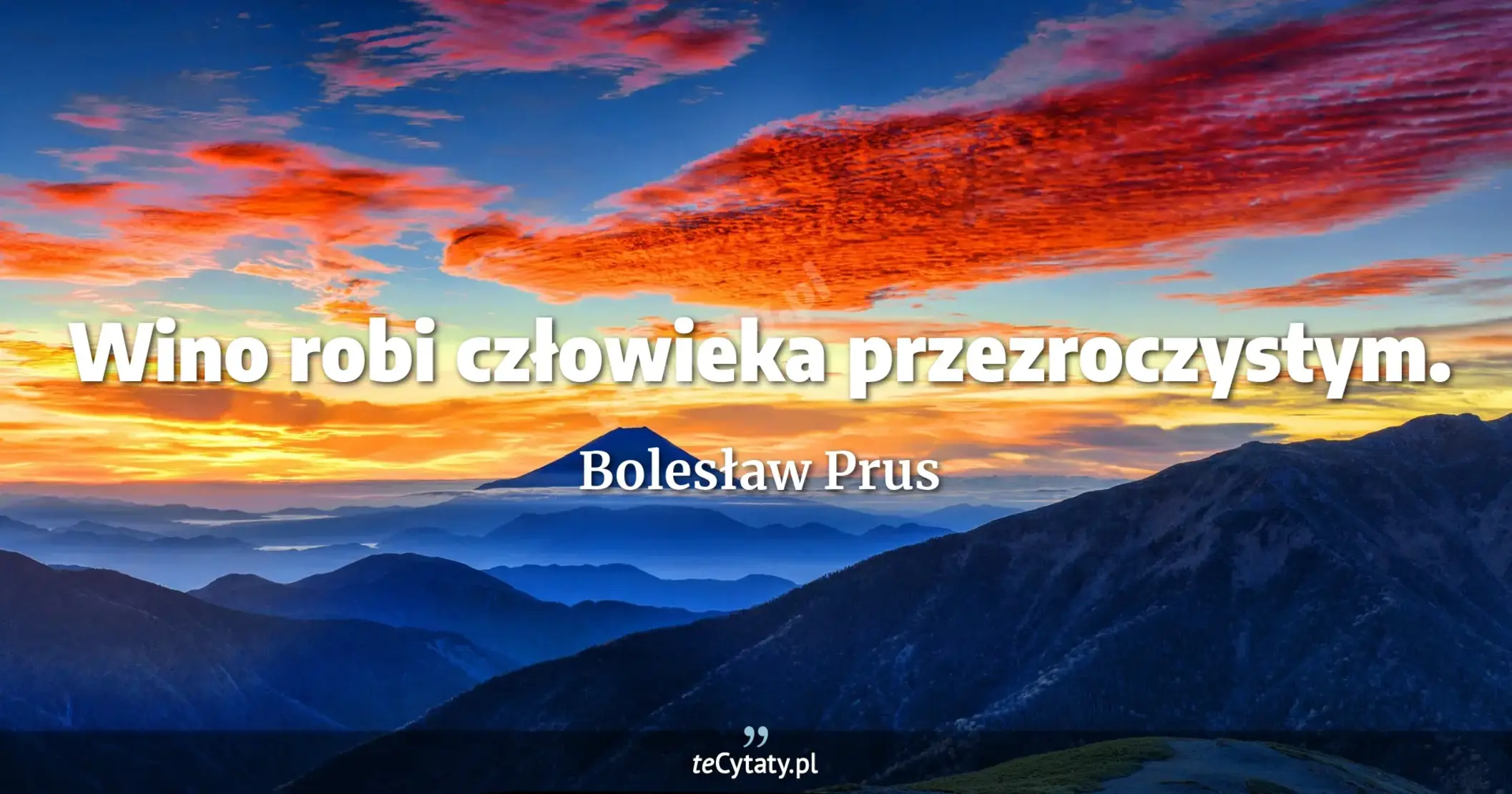 Wino robi człowieka przezroczystym. - Bolesław Prus