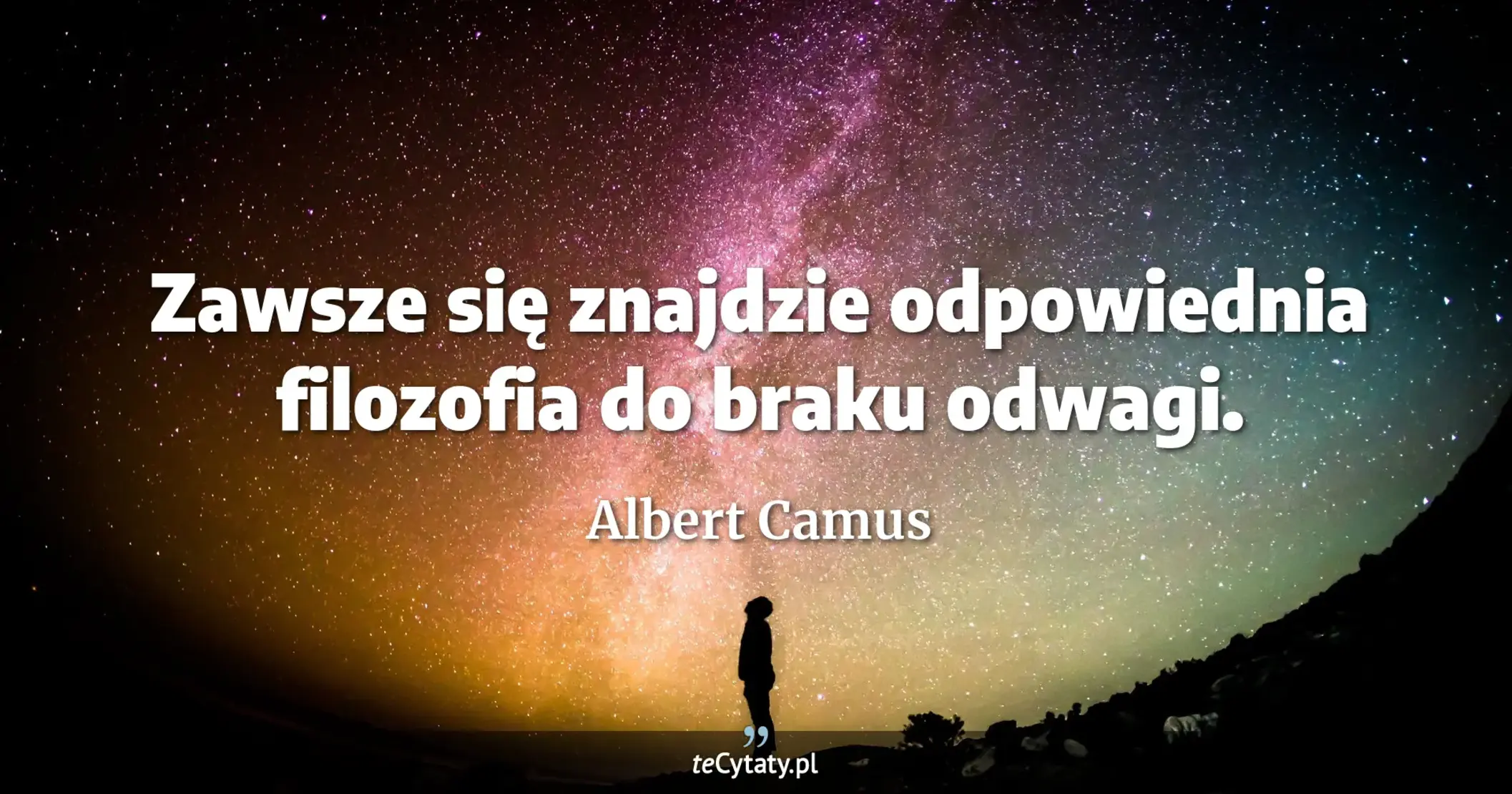 Zawsze się znajdzie odpowiednia filozofia do braku odwagi. - Albert Camus