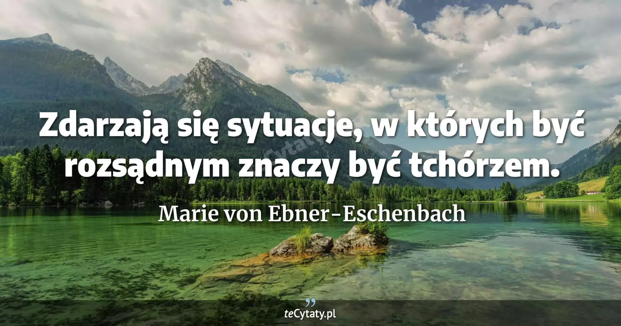 Zdarzają się sytuacje, w których być rozsądnym znaczy być tchórzem. - Marie von Ebner-Eschenbach