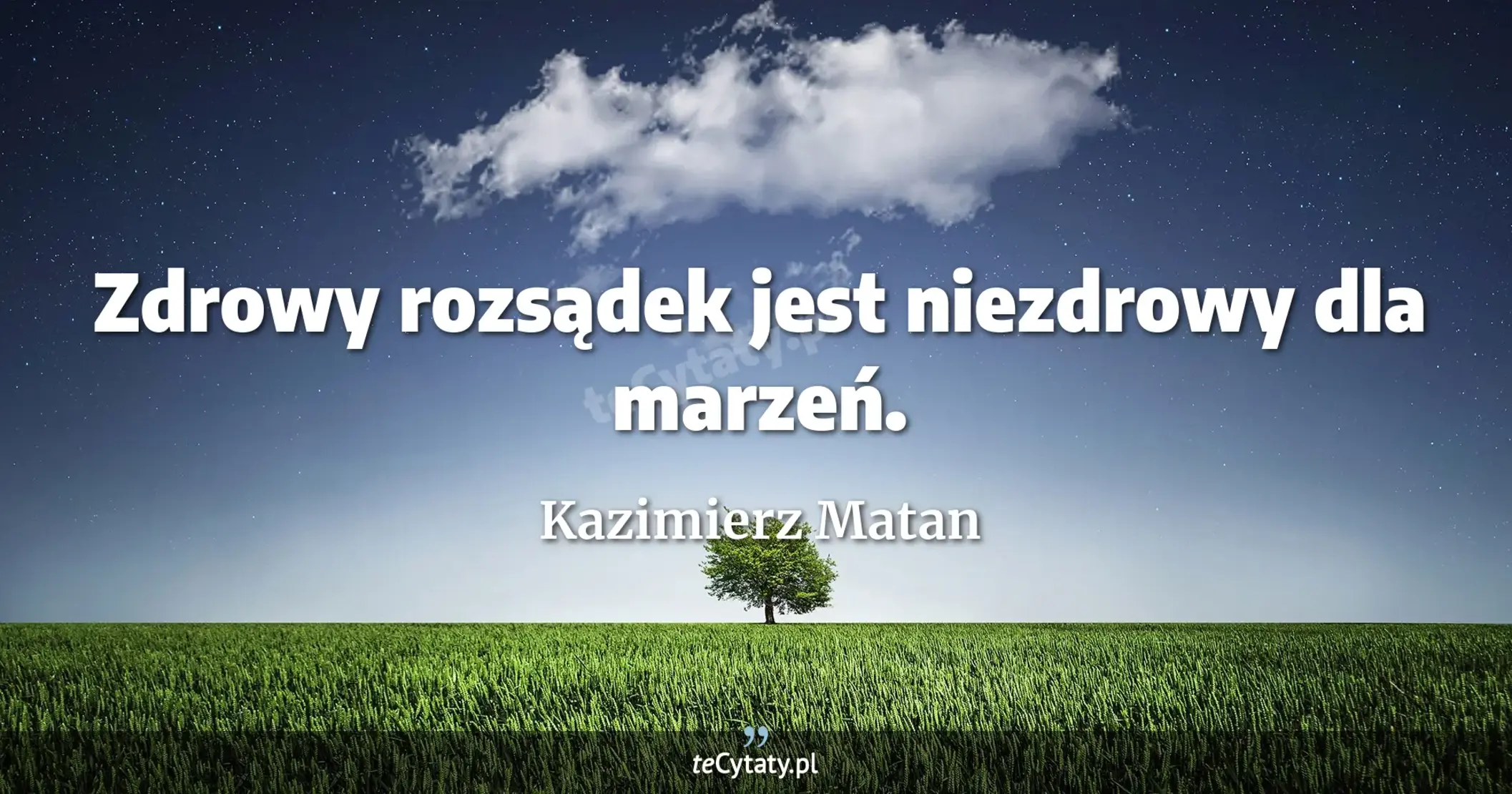 Zdrowy rozsądek jest niezdrowy dla marzeń. - Kazimierz Matan
