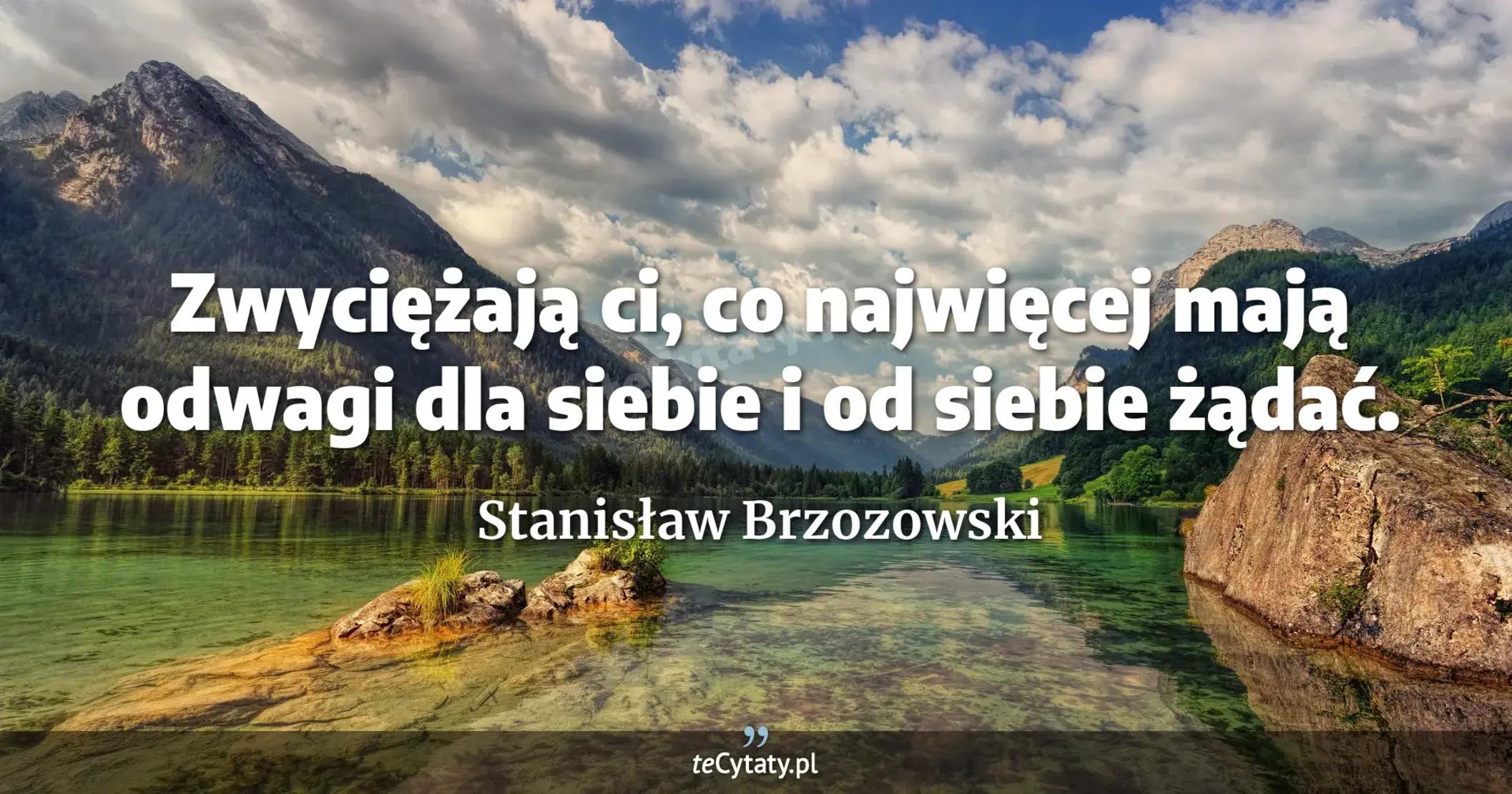 Zwyciężają ci, co najwięcej mają odwagi dla siebie i od siebie żądać. - Stanisław Brzozowski